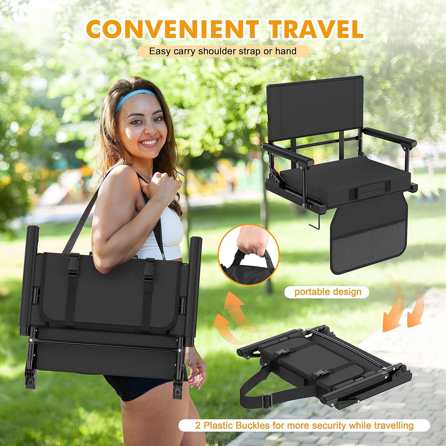 Asientos de Estadio Annzoe BTKTY001 con Soporte Espalda Negro