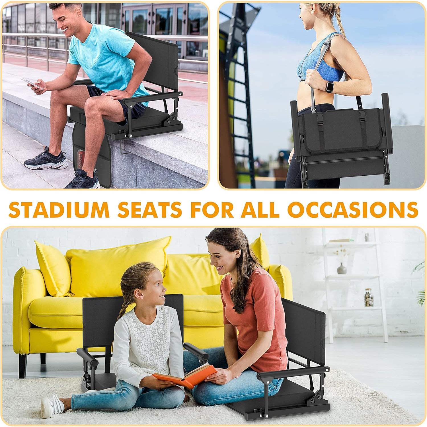 Asientos de Estadio Annzoe BTKTY001 con Soporte Espalda Negro