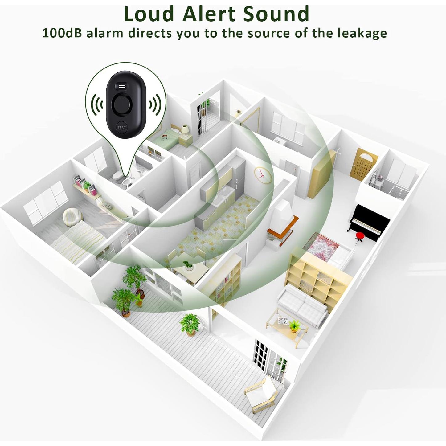 Sensor de Alarma de Fugas de Agua METAK WD61 - Inalámbrico, 100dB