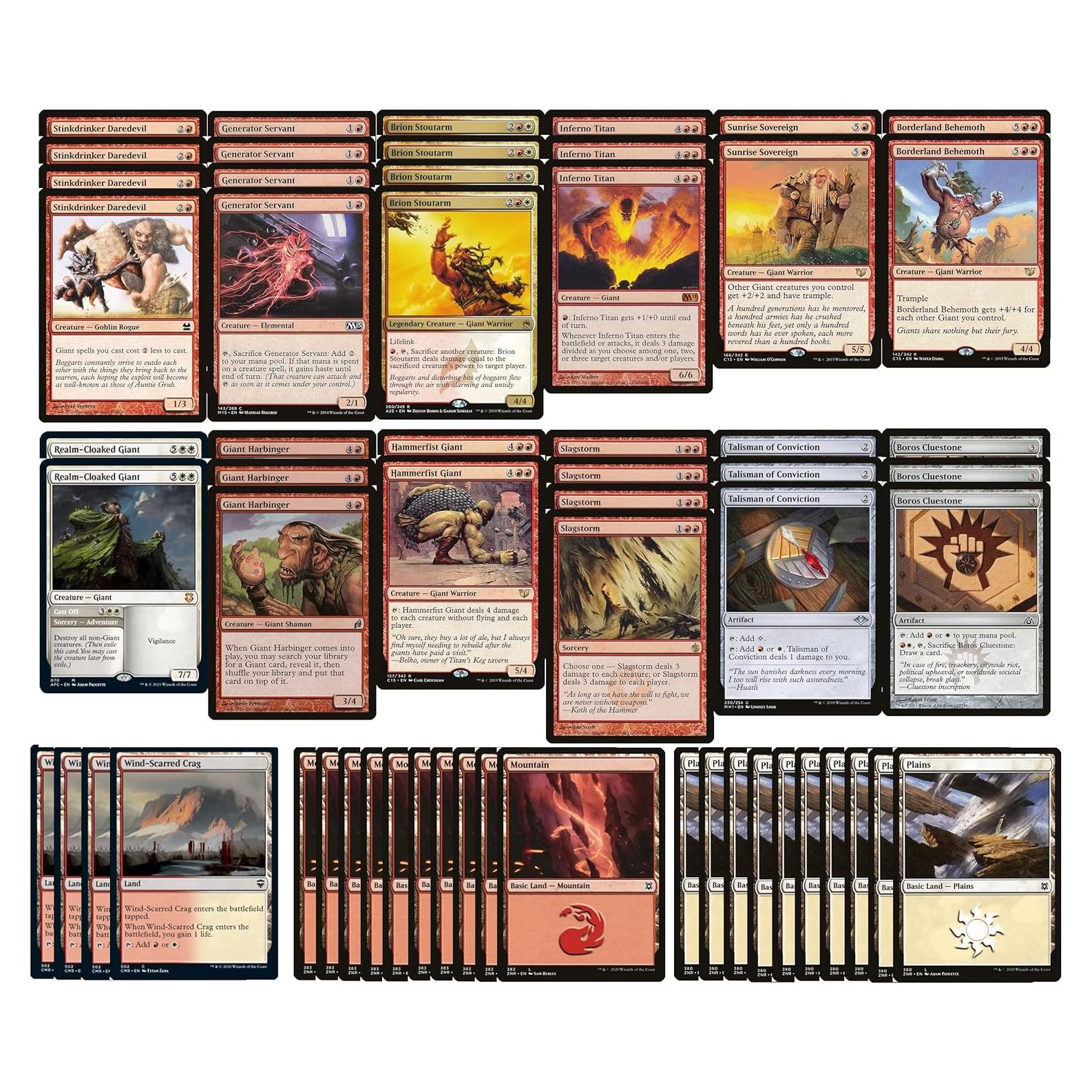 Baraja Gigante Roja Blanca MTG - 60 Cartas - Legal Moderno