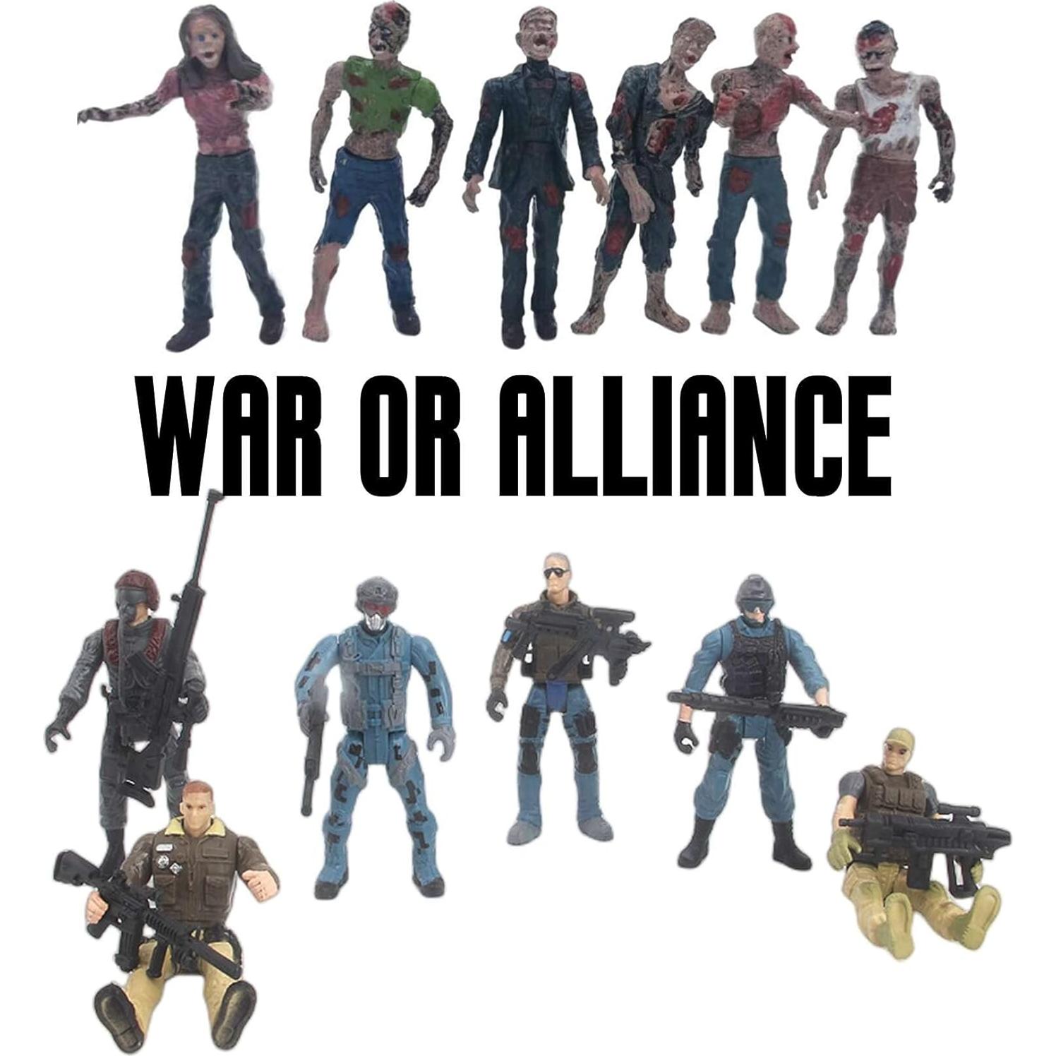 Figuras de Acción Soldados y Zombis IMIREUXY 12PCS