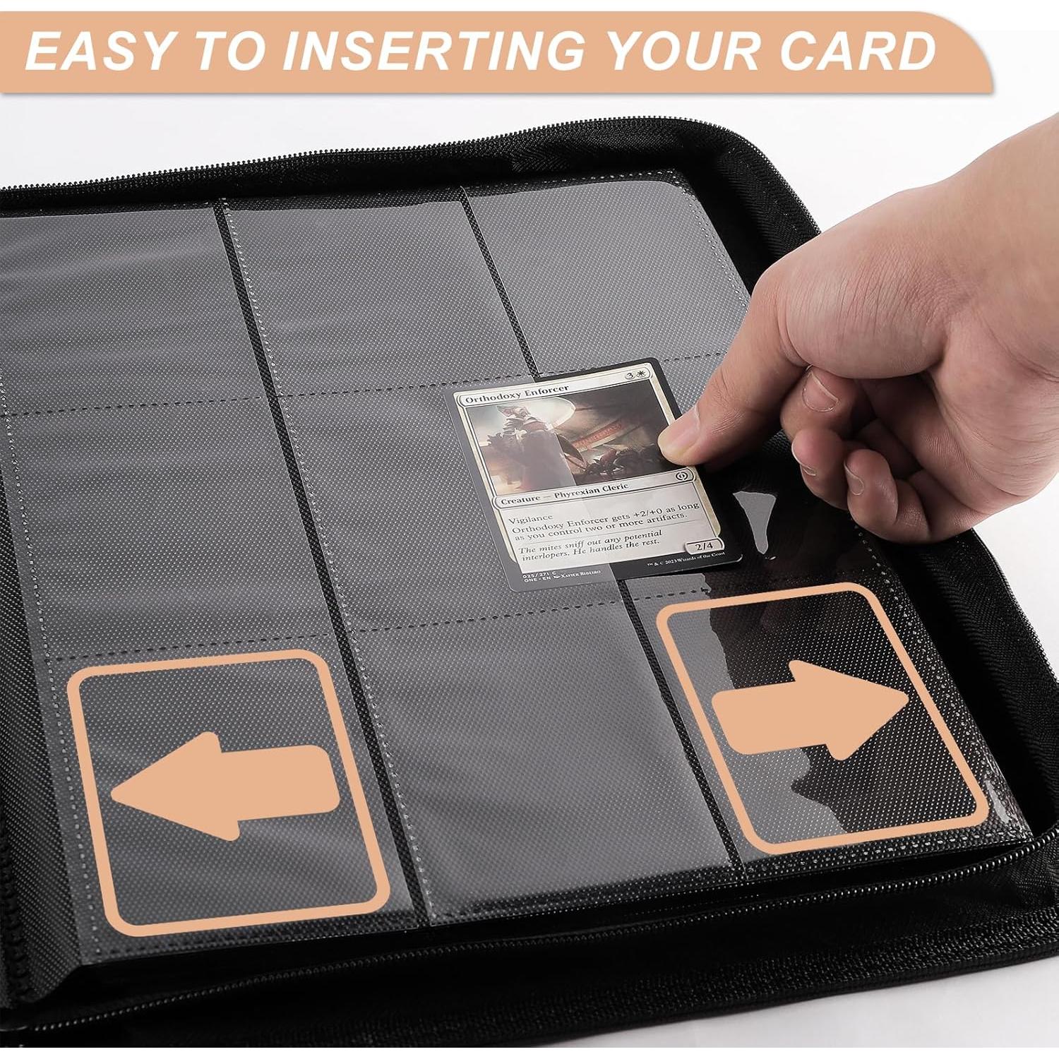 Carpeta de Cartas TiopLior 432 Bolsillos Negra con Cierre