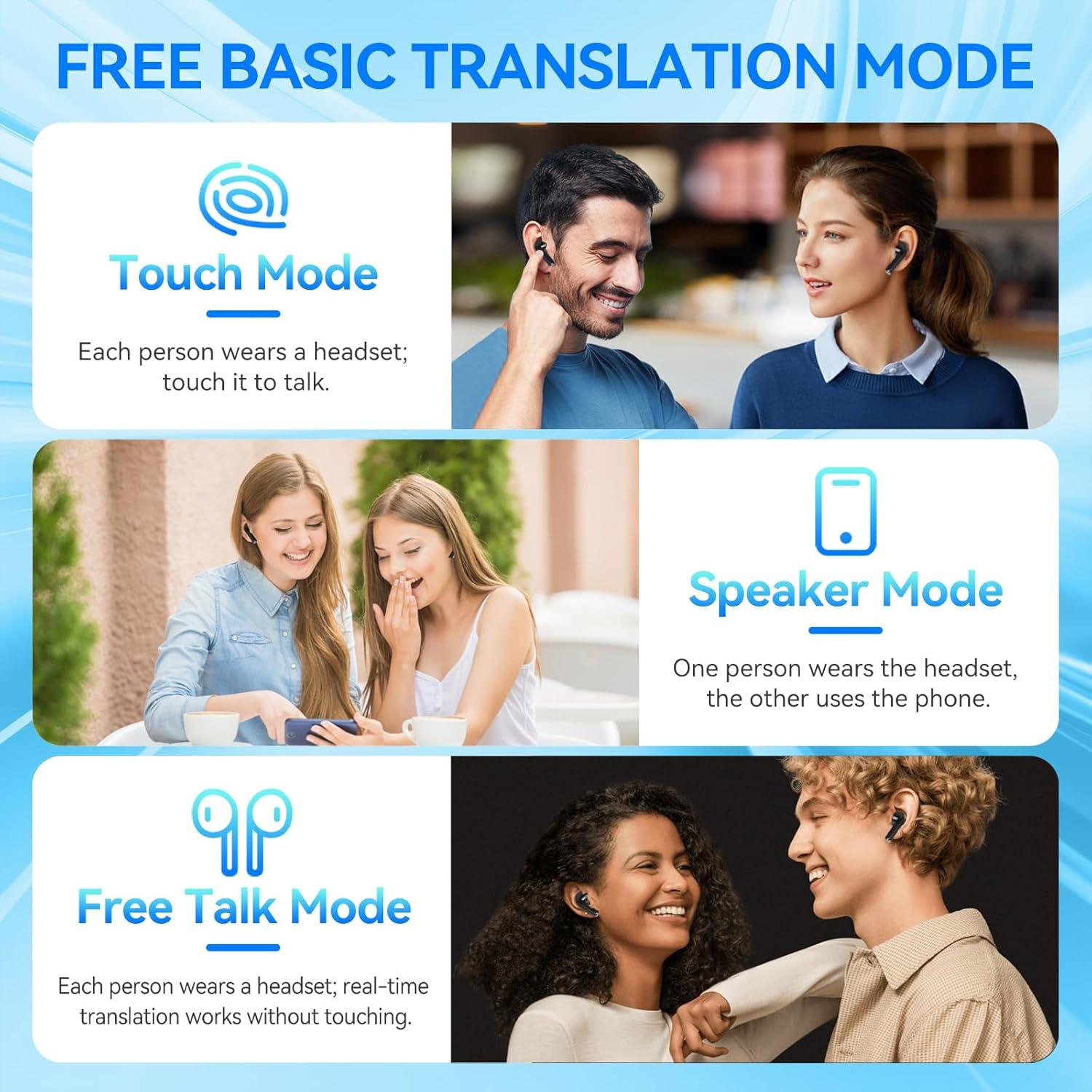 Auriculares Traductores Ai Bluetooth 150 Idiomas Negro