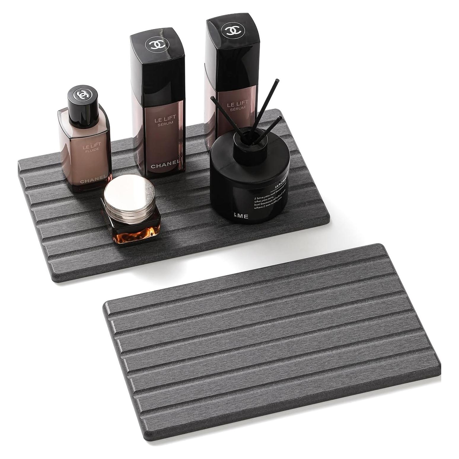 2 Piezas Alfombrilla Absorbente de Agua Razborci 10x15 cm Gris