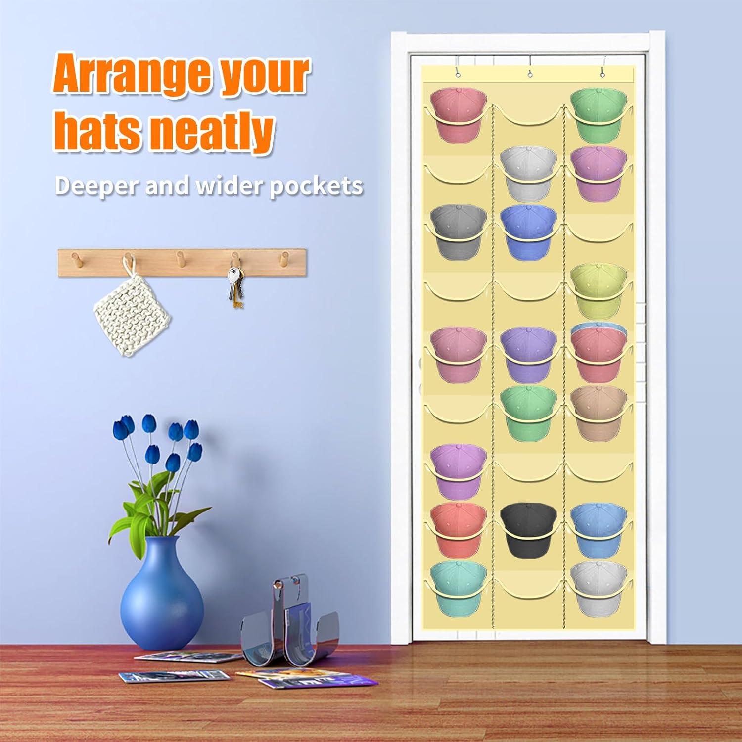 Soporte para Gorras clbutge 27 Bolsillos Montaje en Pared Beige