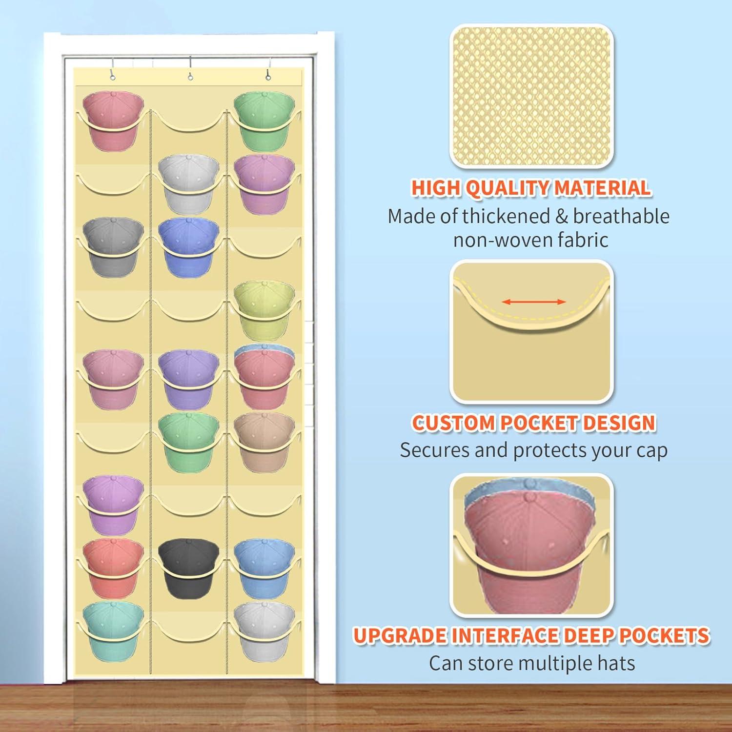 Soporte para Gorras clbutge 27 Bolsillos Montaje en Pared Beige