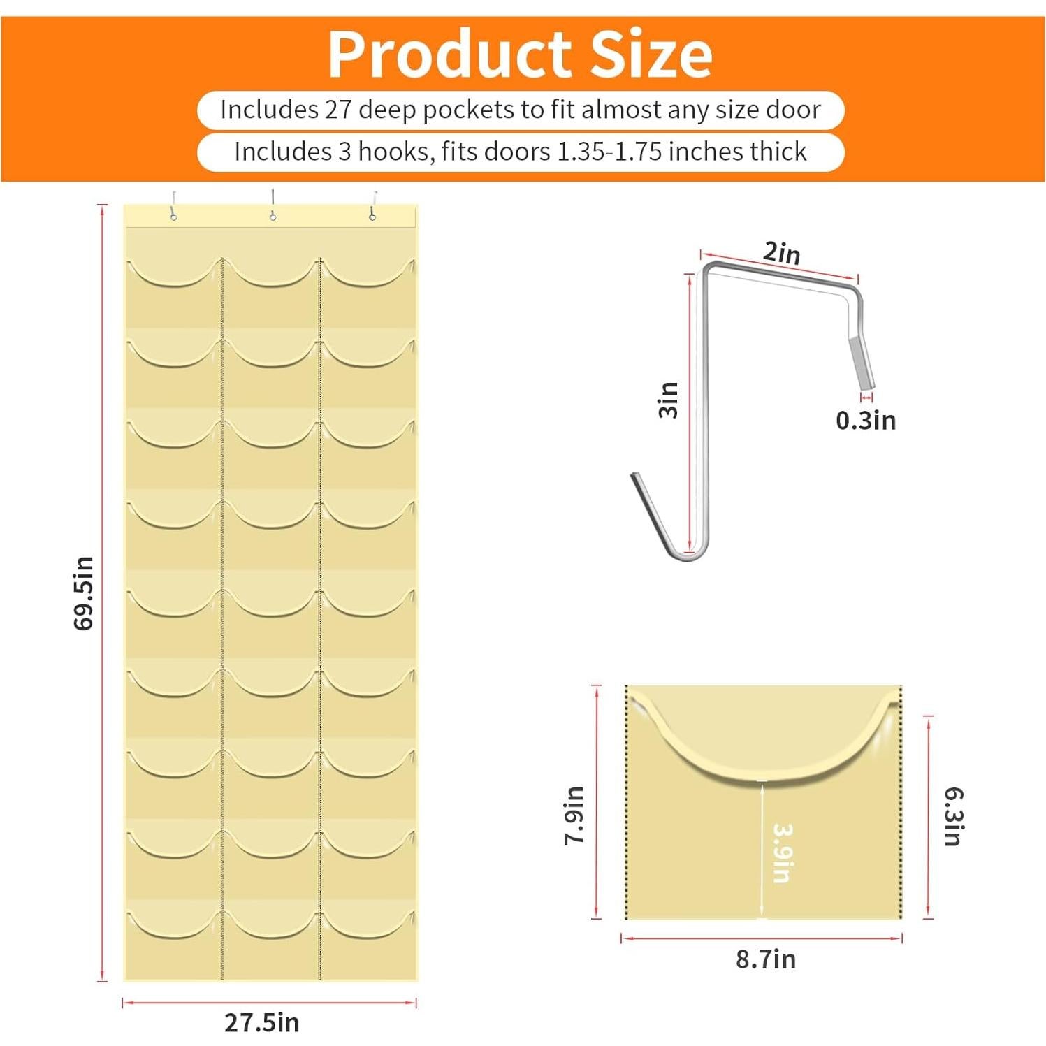 Soporte para Gorras clbutge 27 Bolsillos Montaje en Pared Beige