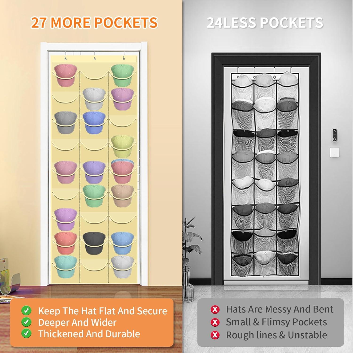 Soporte para Gorras clbutge 27 Bolsillos Montaje en Pared Beige