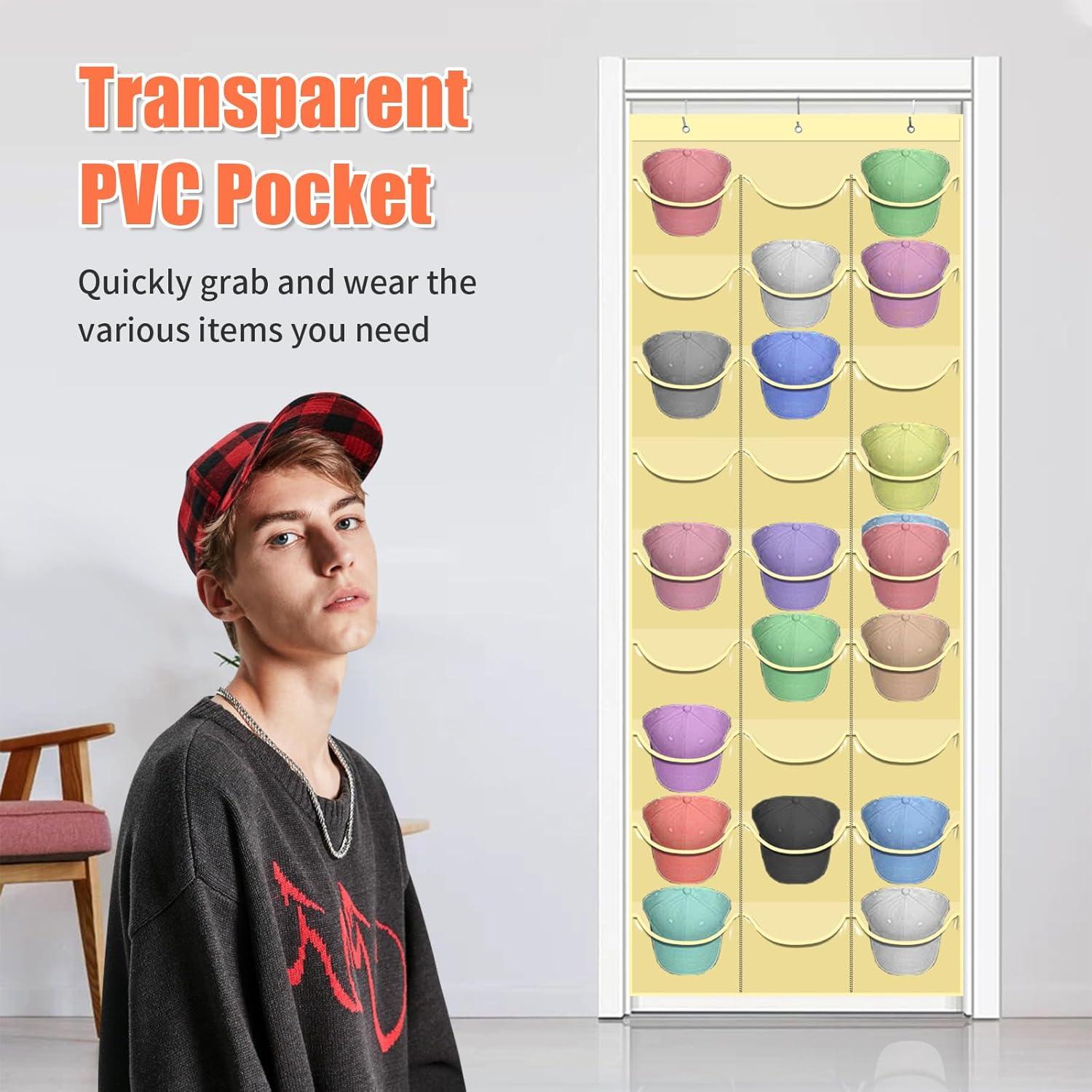 Soporte para Gorras clbutge 27 Bolsillos Montaje en Pared Beige