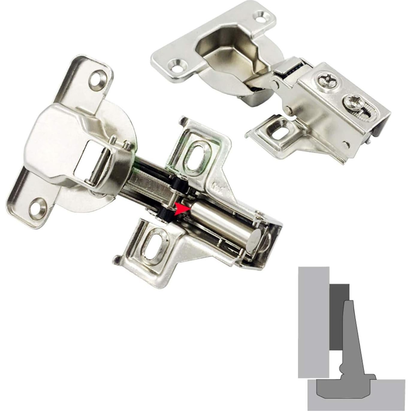 Bisagras de Marco LIKERAINY 40mm con Amortiguador Cierre Suave - Paquete de 4