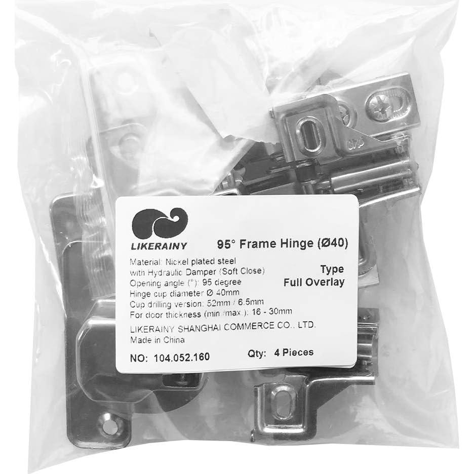 Bisagras de Marco LIKERAINY 40mm con Amortiguador Cierre Suave - Paquete de 4