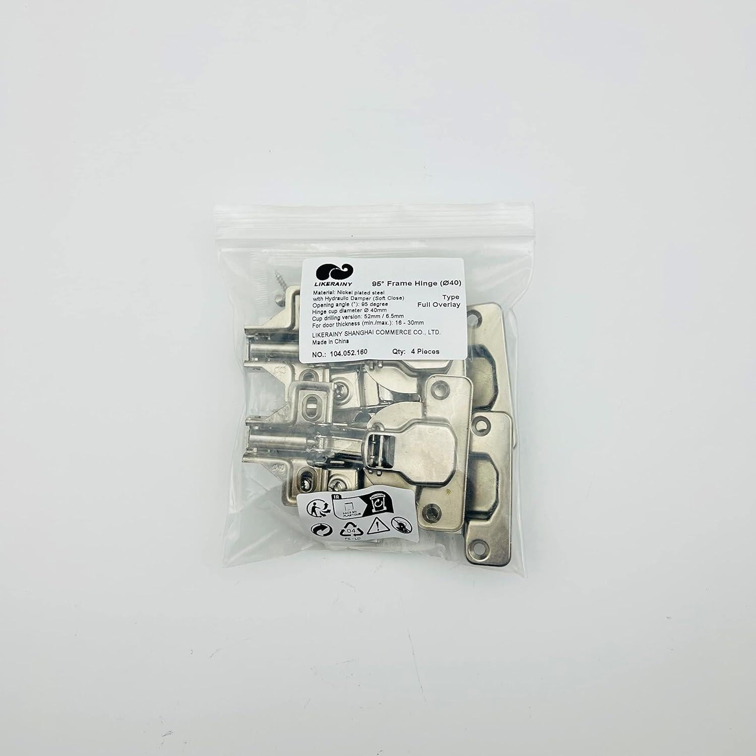 Bisagras de Marco LIKERAINY 40mm con Amortiguador Cierre Suave - Paquete de 4