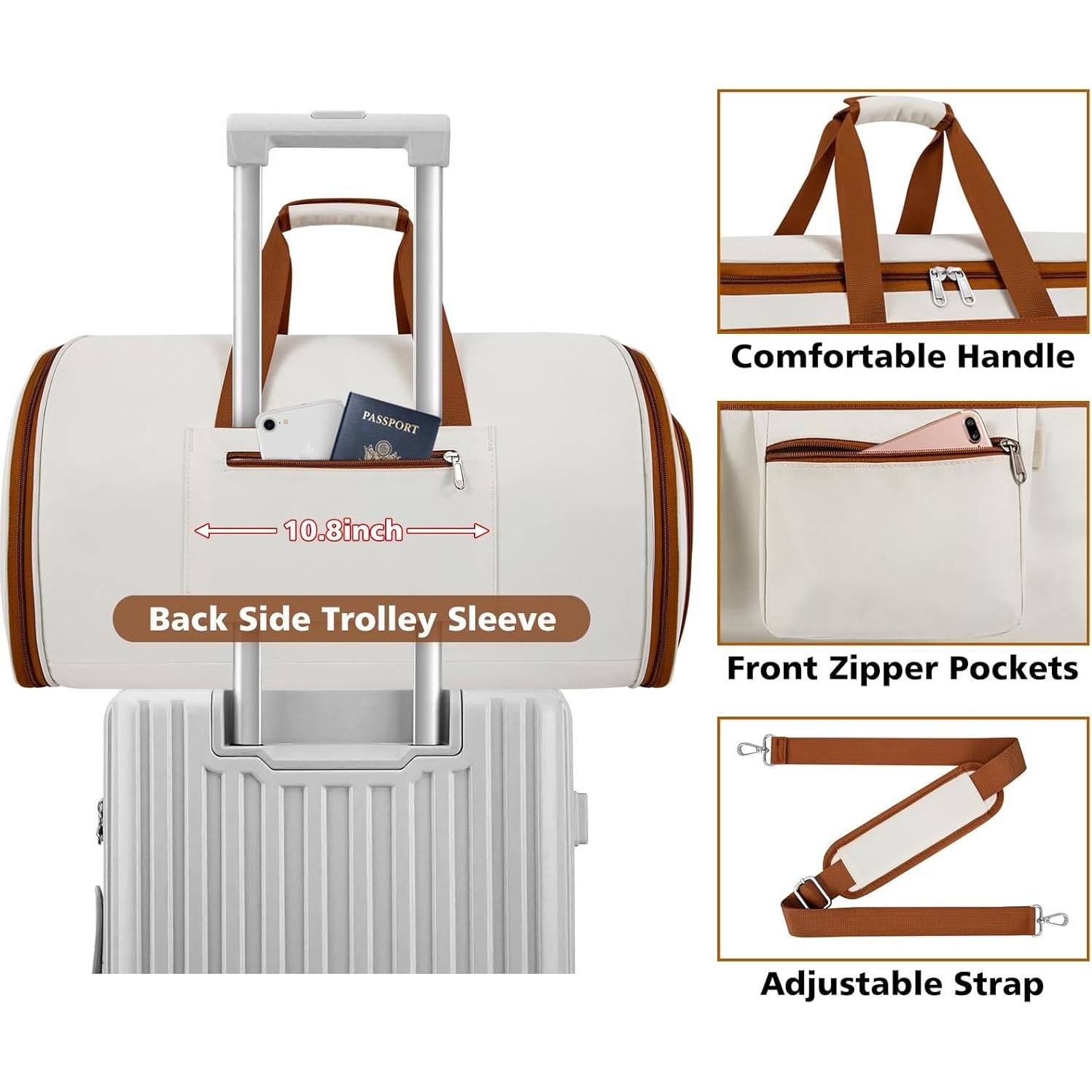 Bolsa de viaje tipo duffel I44 - 3 en 1, organizador y tocador