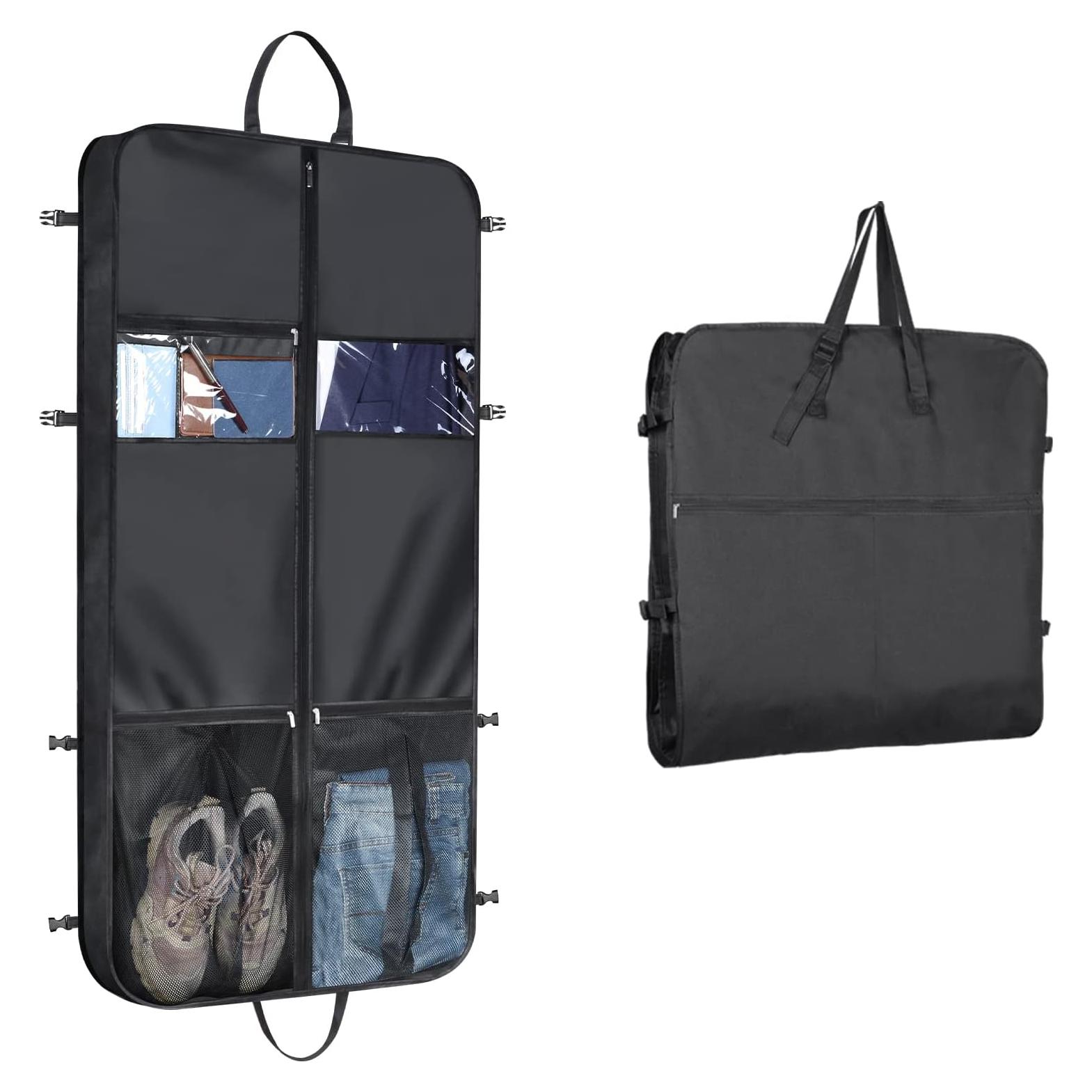 Bolsa de Ropa de Viaje Syeeiex 127 cm Oxford Negra con 6 Bolsillos