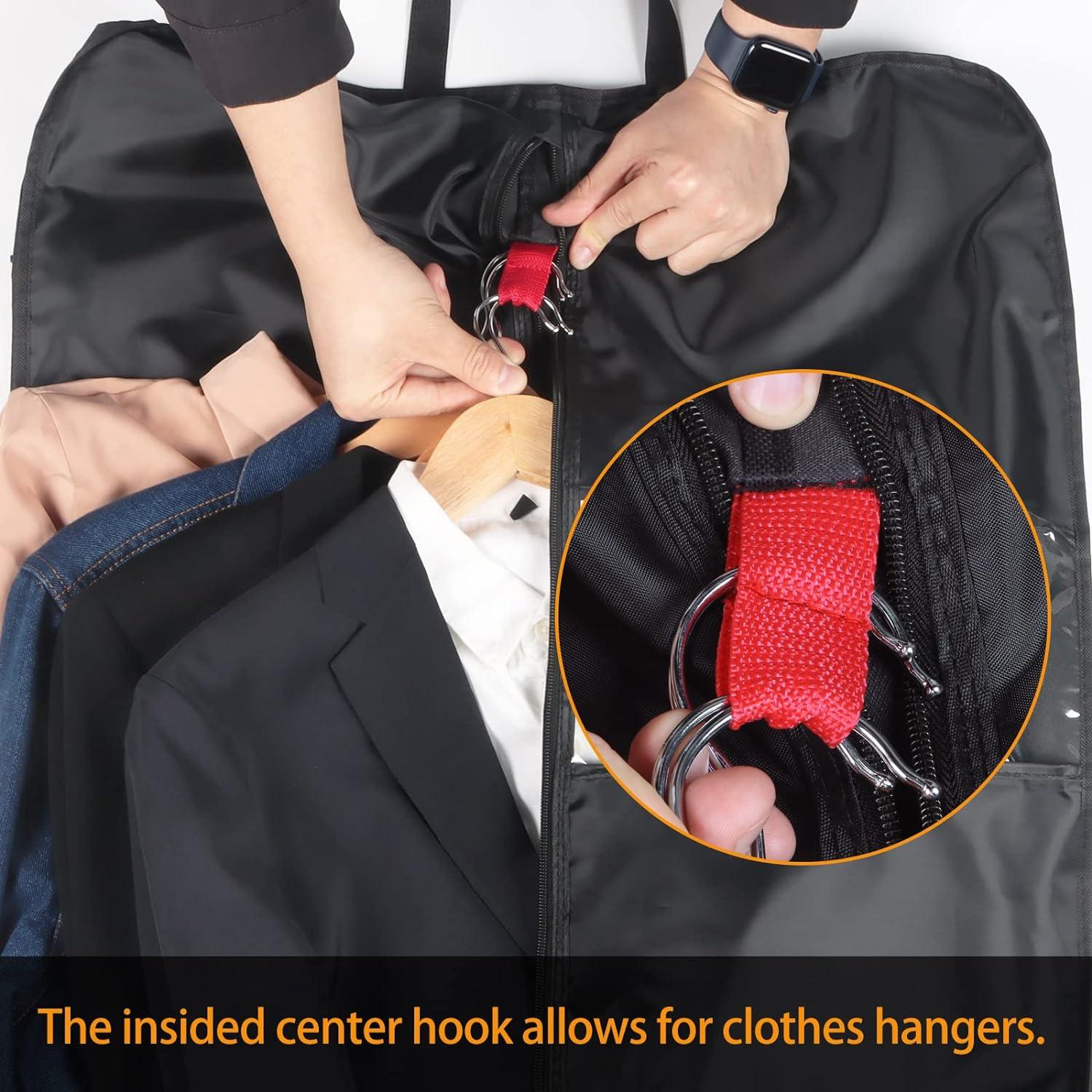 Bolsa de Ropa de Viaje Syeeiex 127 cm Oxford Negra con 6 Bolsillos