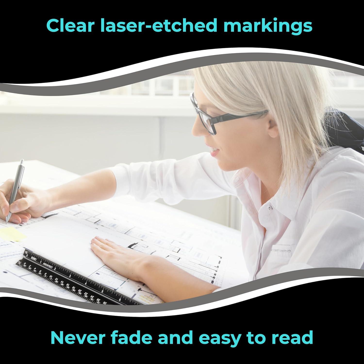 Regla Arquitectónica NOKKO 30.48 cm Aluminio Profesional