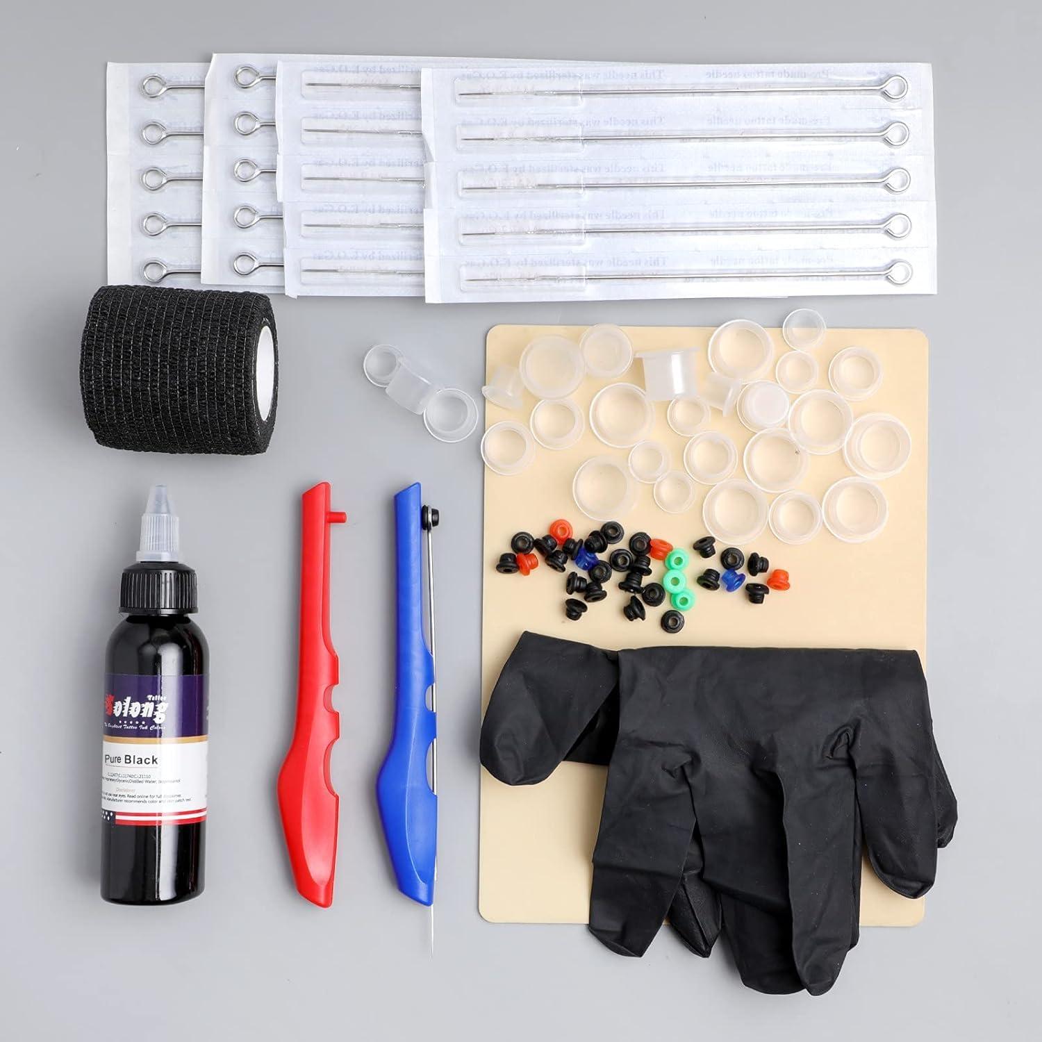 Kit de Tatuaje Poke Solong 2 Piezas con Tinta y Agujas