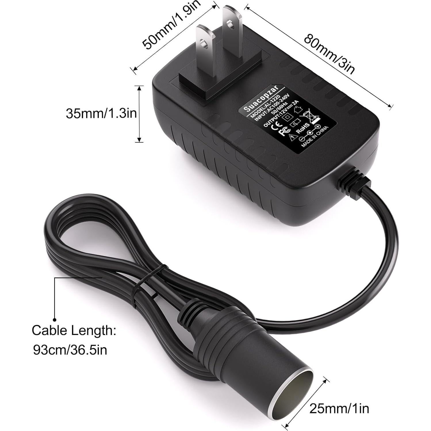 Convertidor AC a DC 12V 2A Subloom 24W para Coche