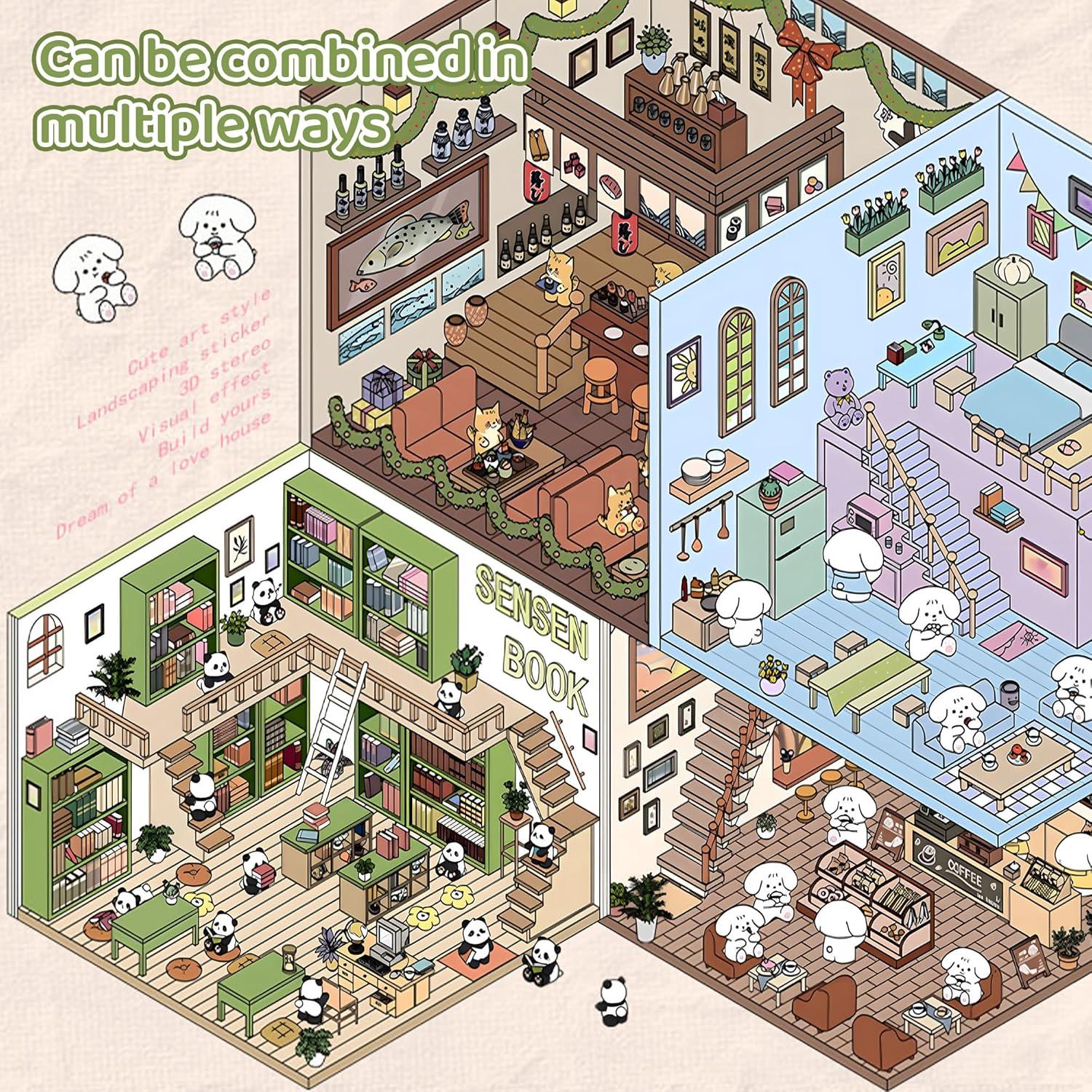 Stickers 3D DIY Aeloer - 4 Set de Escenas Creativas