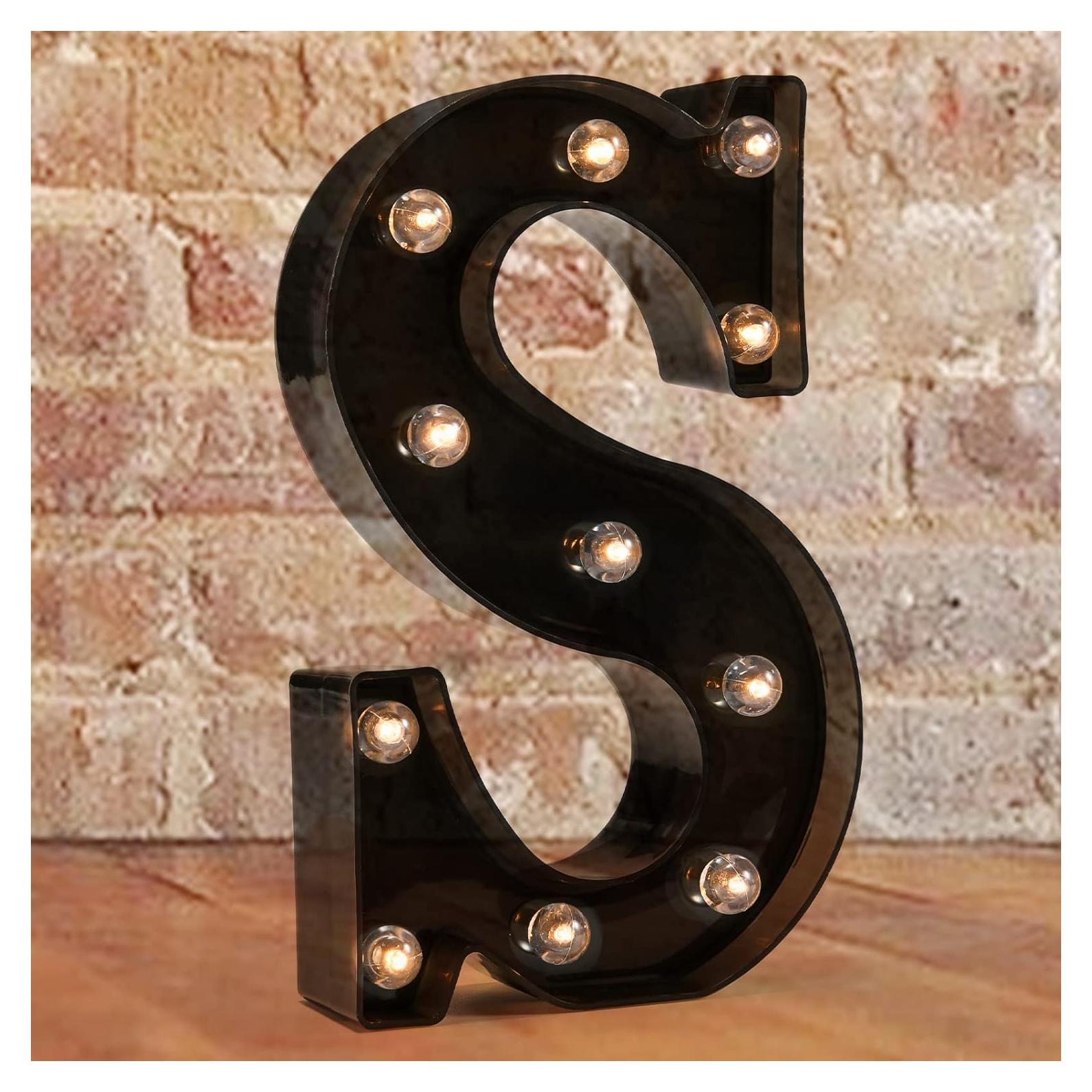 Letrero Iluminado LED Letra S JUHUI - Decoración para Fiestas