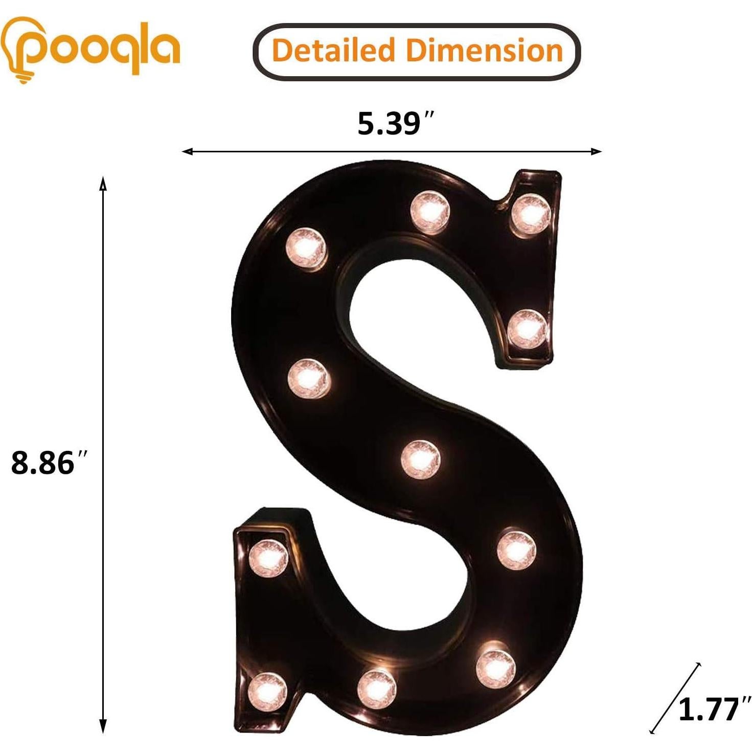 Letrero Iluminado LED Letra S JUHUI - Decoración para Fiestas