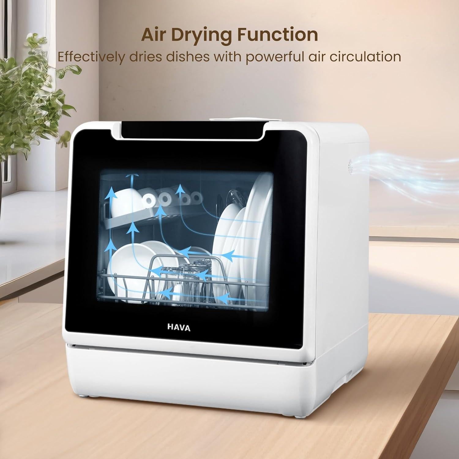 Lavavajillas HAVA TDQR07 8 Programas 5L Portátil Blanco