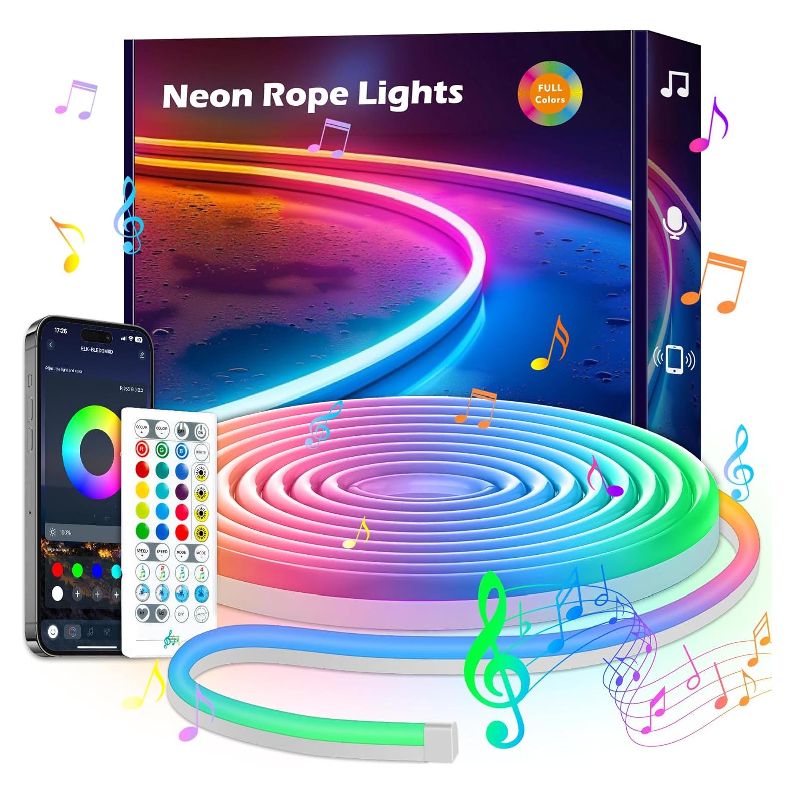 Luces de Neón LED LAFULIT 3m con Control Remoto y App