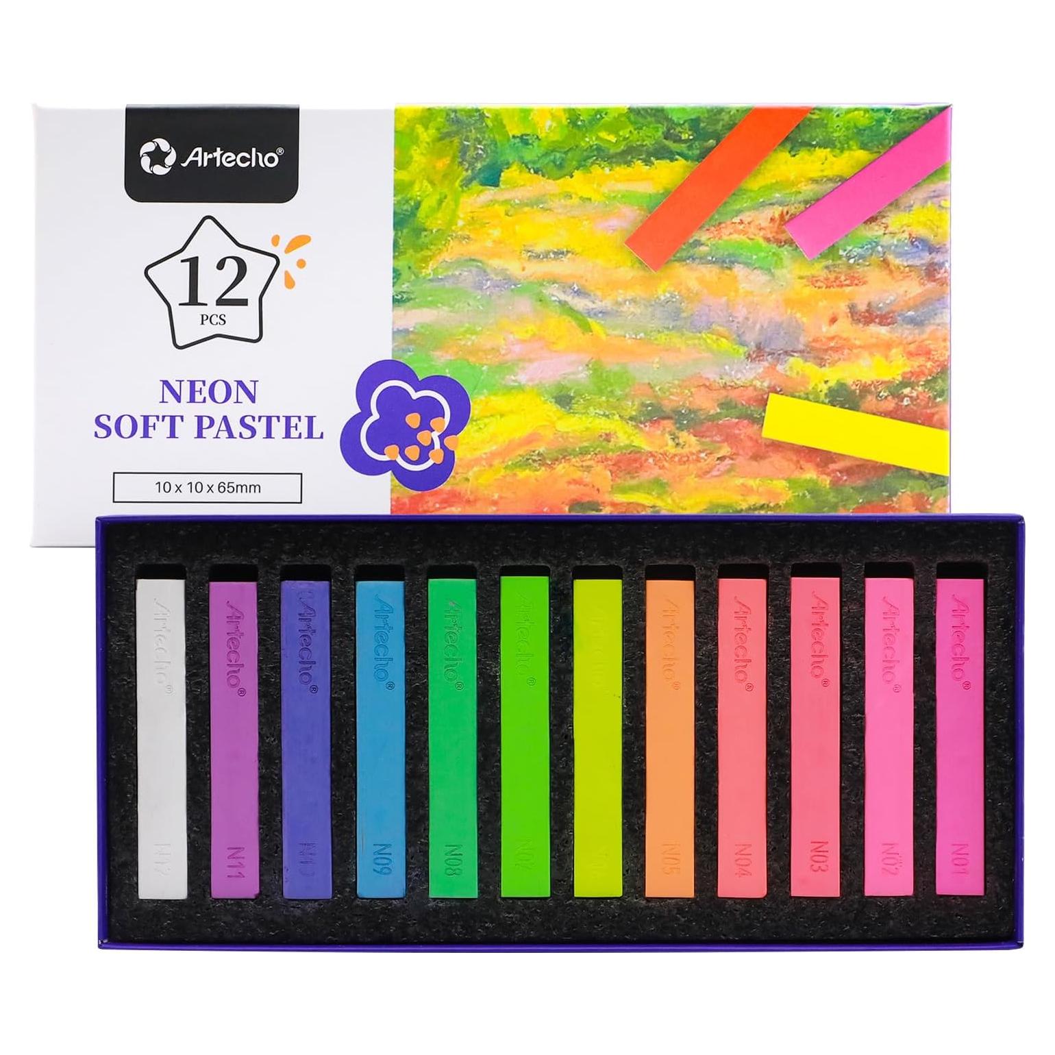 Pasteles Suaves Neón Artecho 12 Colores para Dibujar