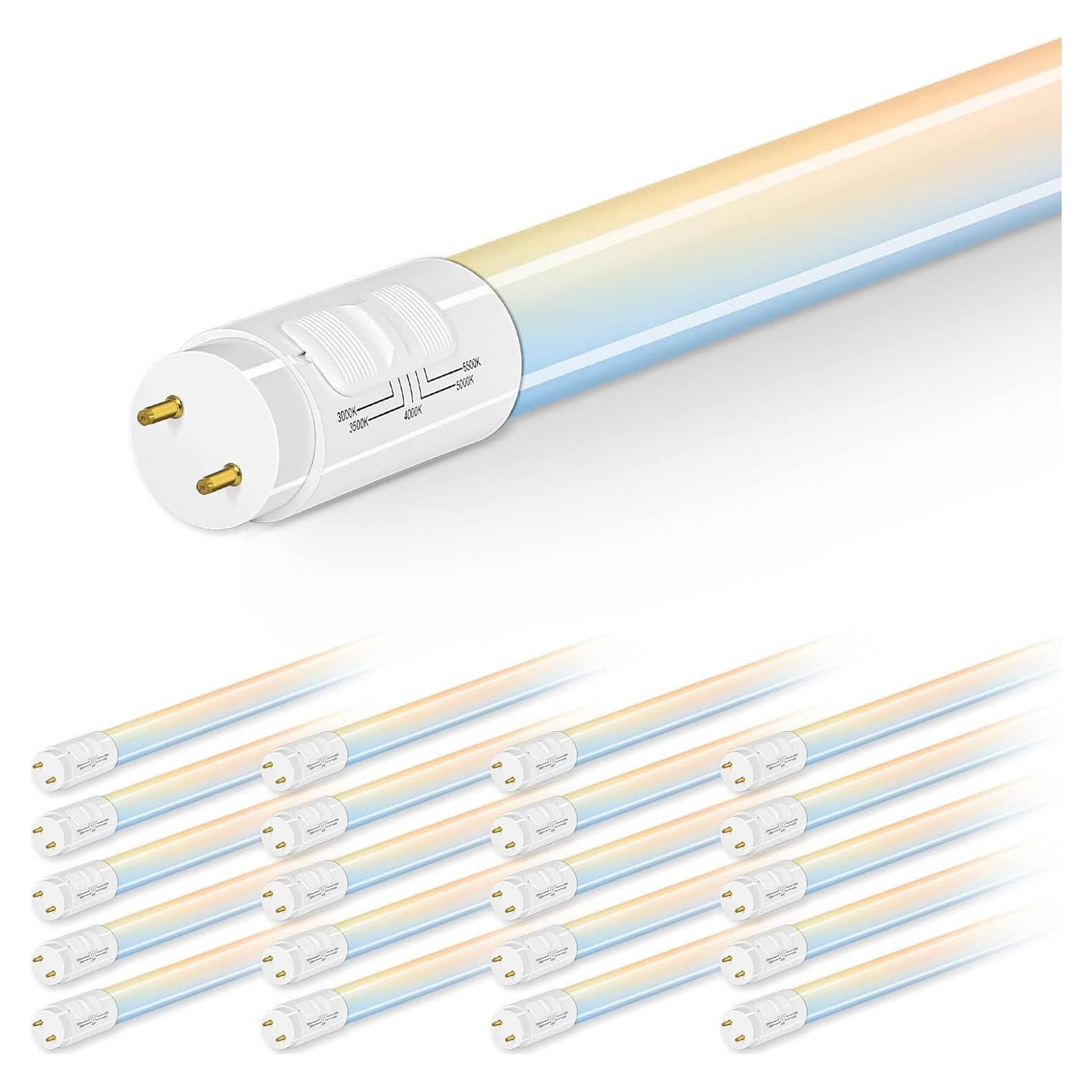 Tubo LED T8 4FT Hykolity 20 Paquete 18W 5CCT Seleccionable