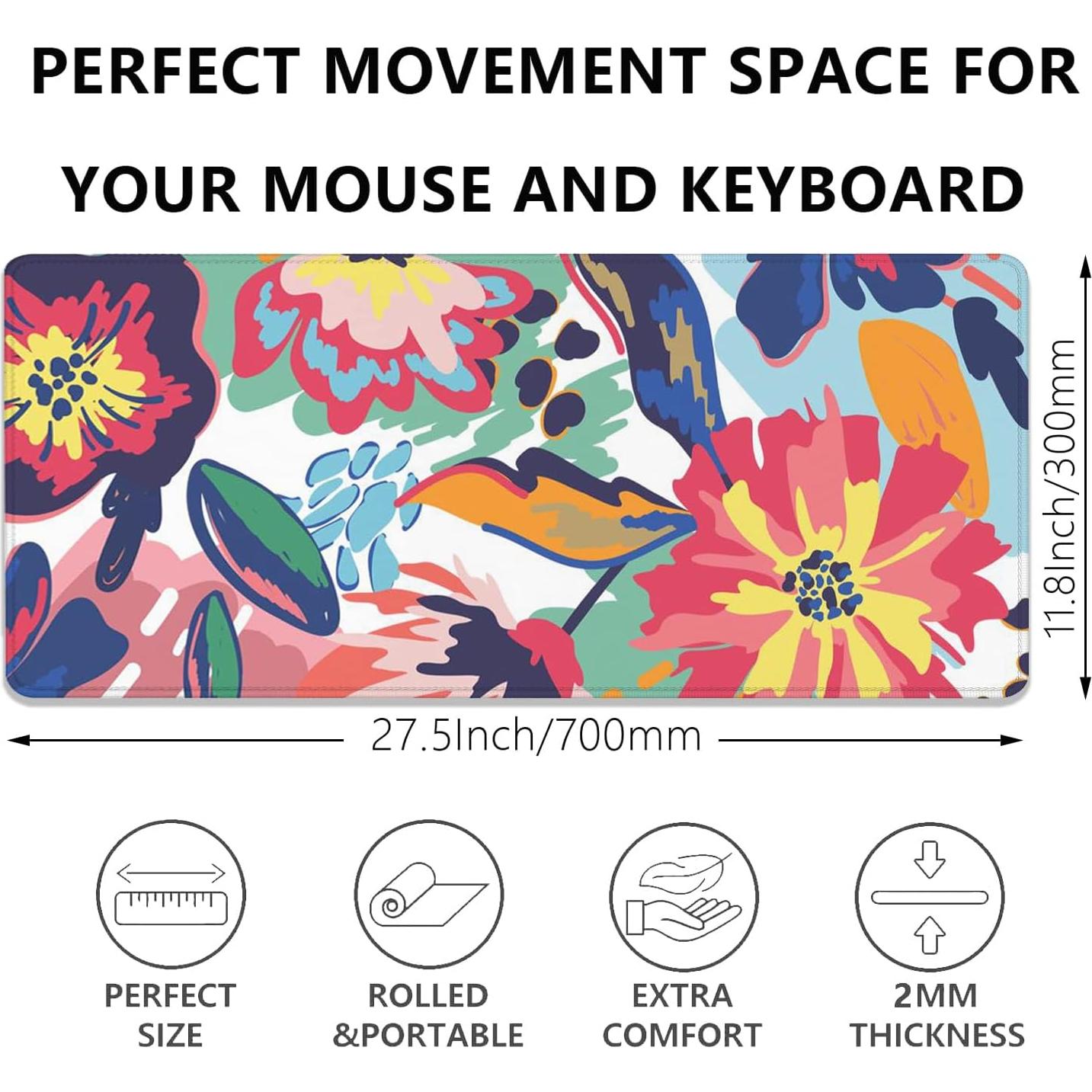 Alfombrilla de Ratón PAKWMFEVGD 70x30 cm Floral Acuarela