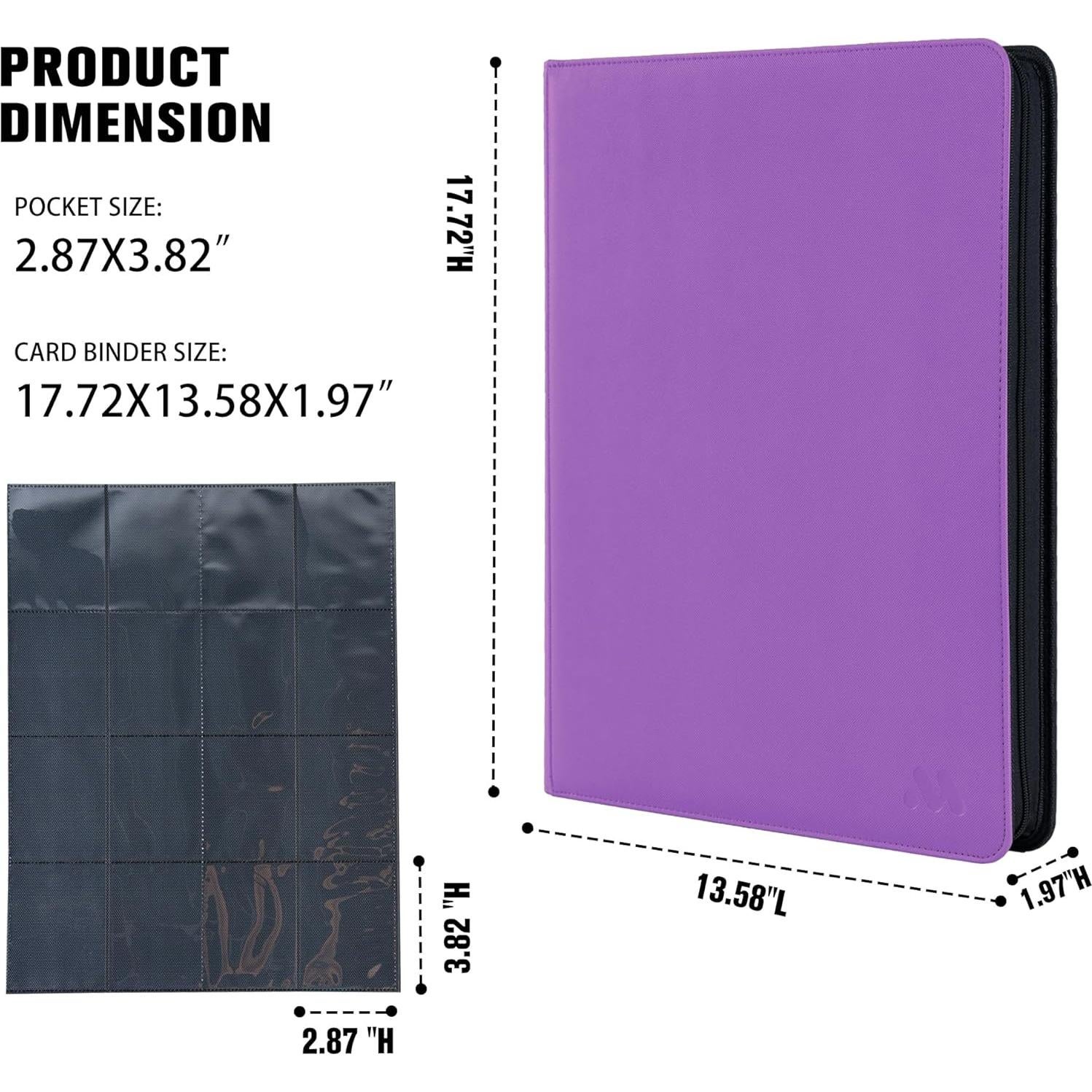 Carpeta de Tarjetas MORABTO 32 Páginas 1024 Tarjetas Púrpura