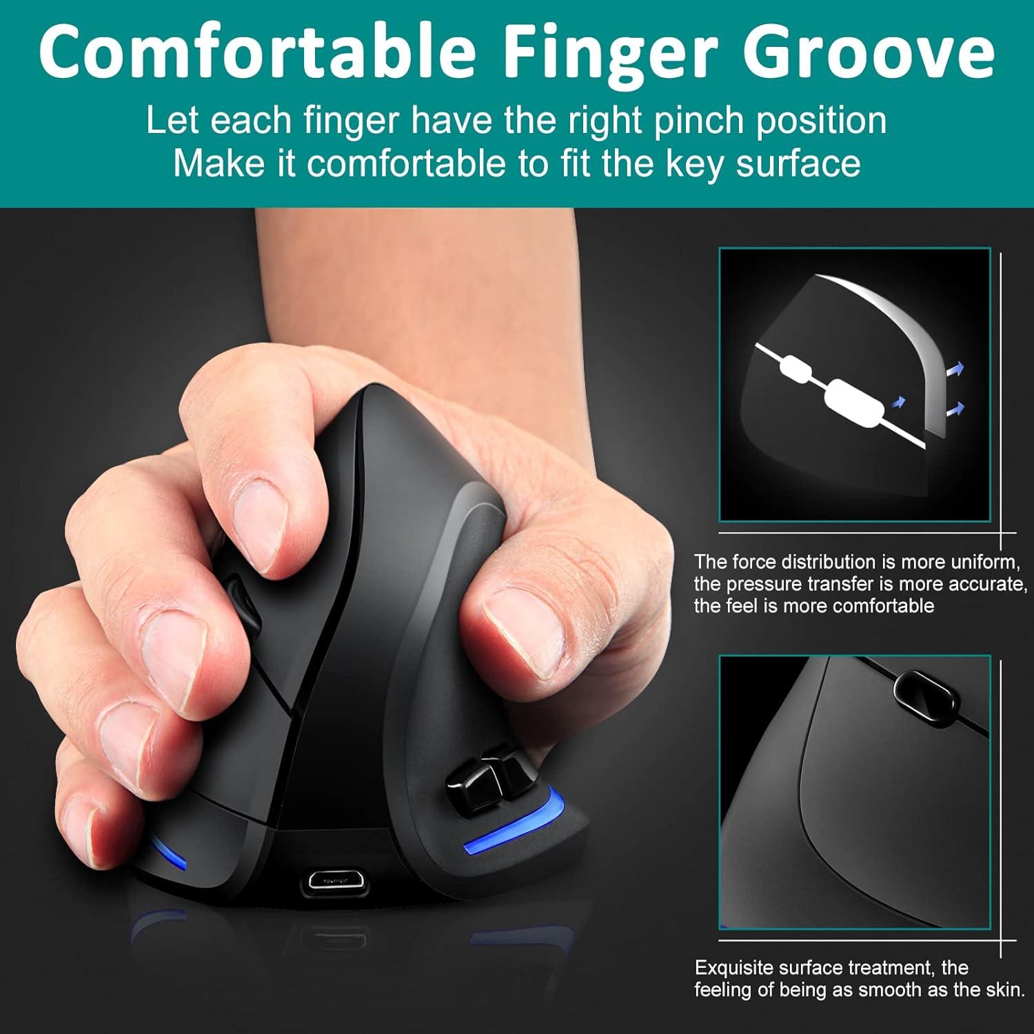 Mouse Inalámbrico TRELC F-35 Vertical Ergonómico 3 DPI 800mA