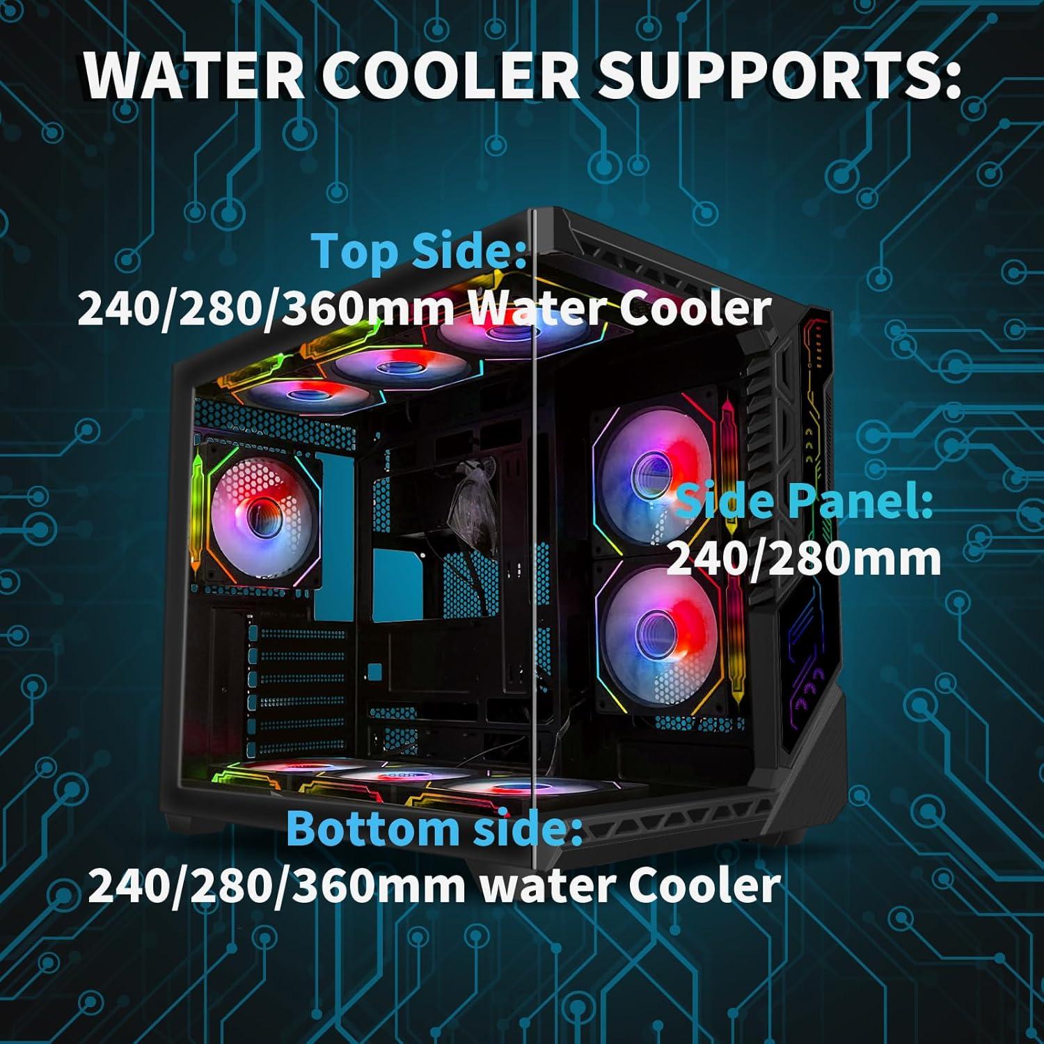 Caja de PC Gaming SZSKYING ATX Mid-Tower 9 Ventiladores ARGB