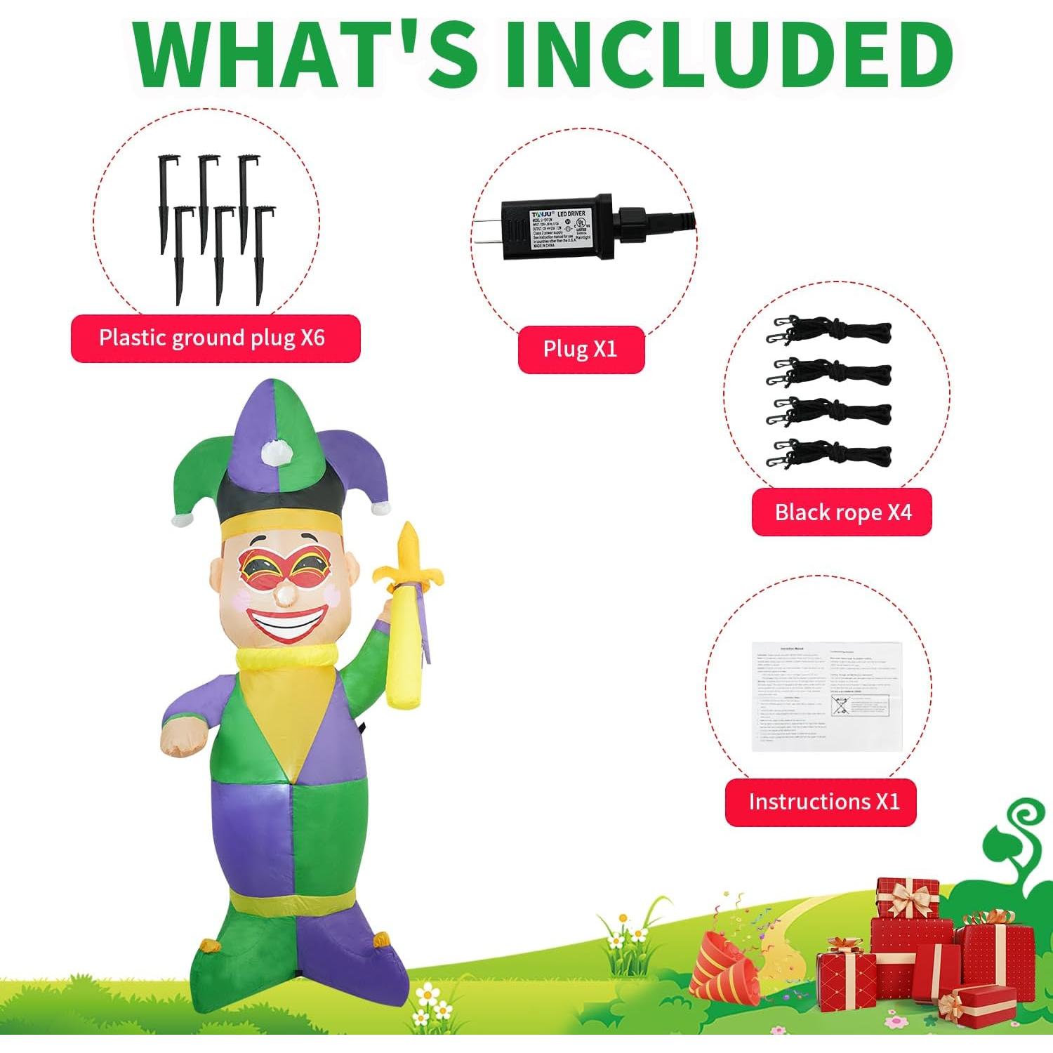 Decoración Inflable de Payaso 1.83m InfleasJoiy con LED