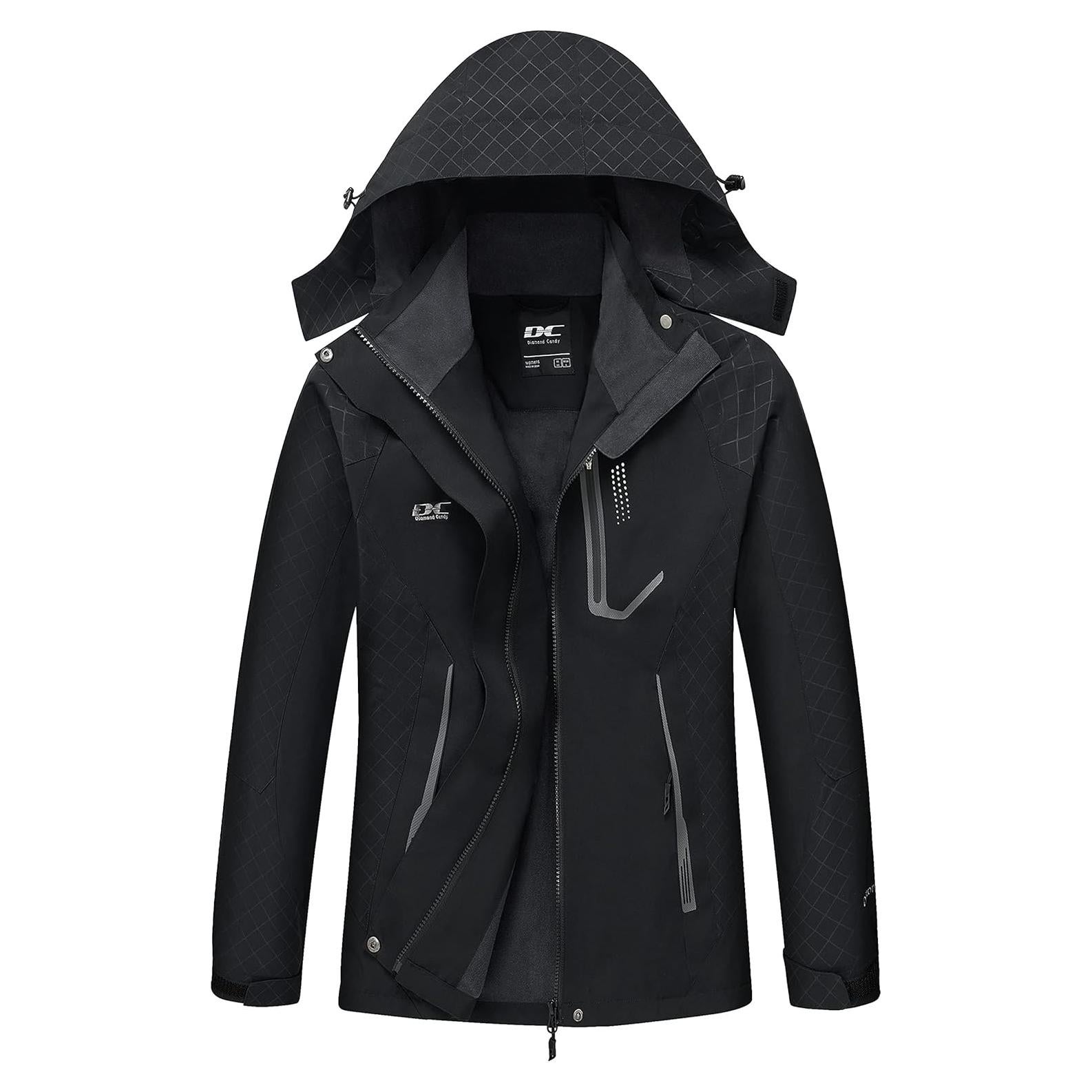 Chaqueta de Lluvia Impermeable Mujer Diamond Candy X-Pequeña Negra