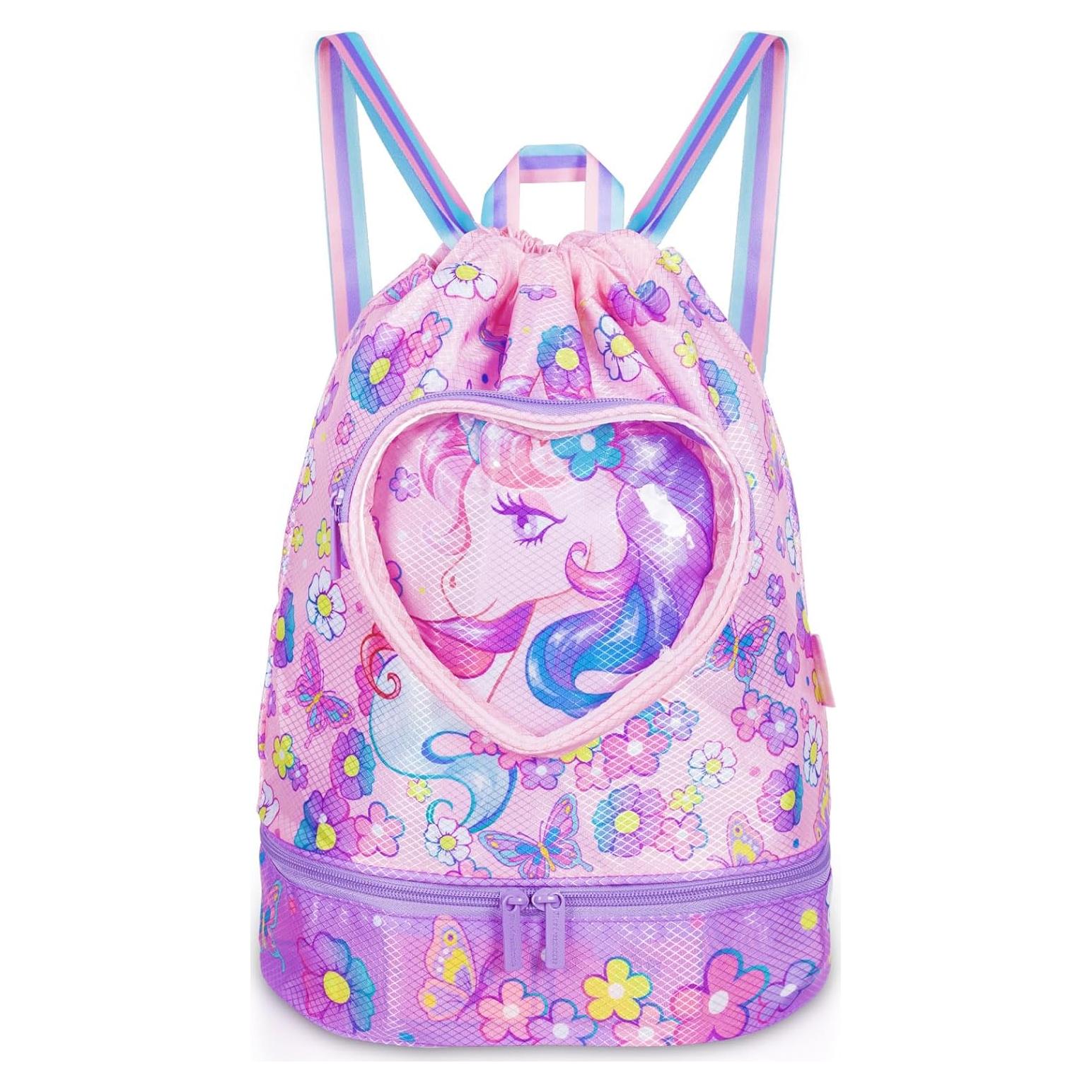 Mochila de cordón para niñas Unicornio impermeable 10L