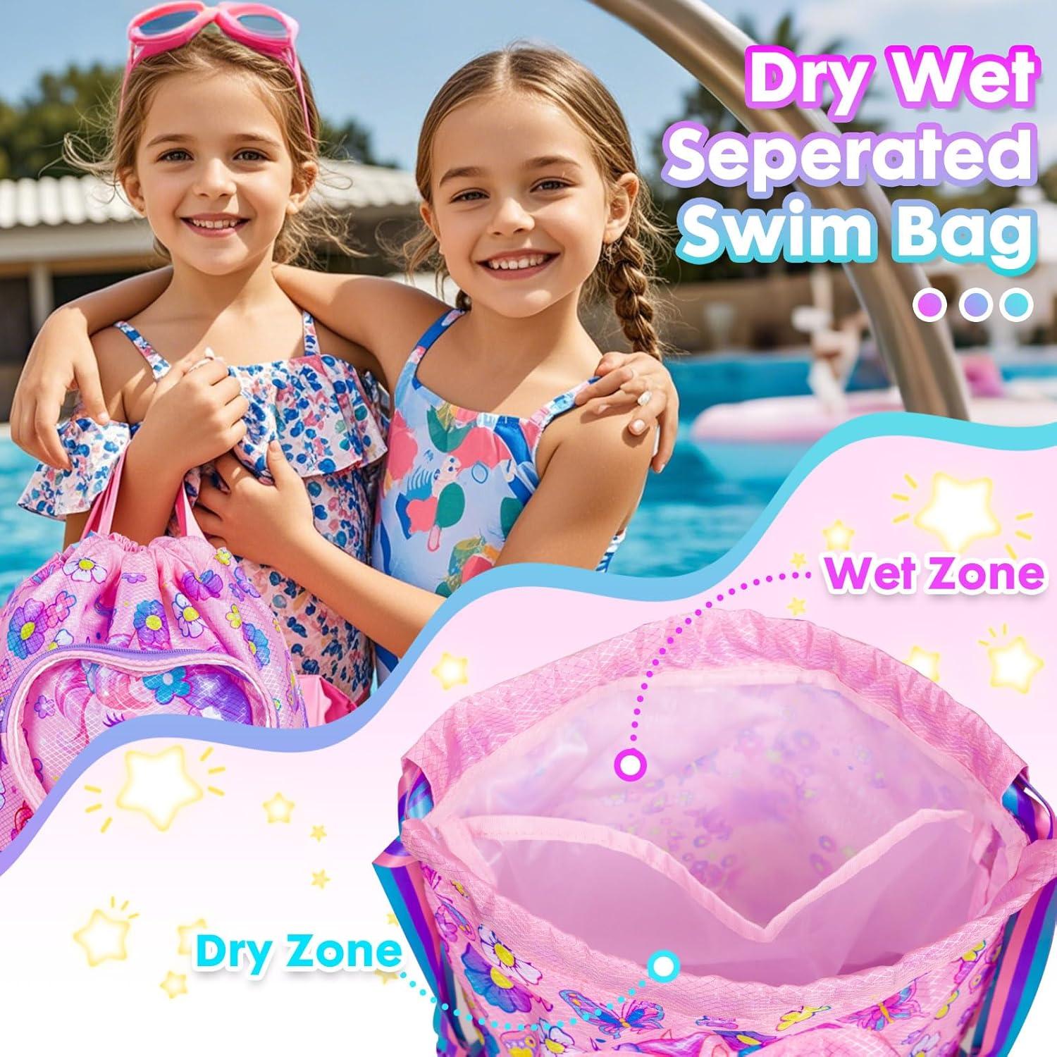 Mochila de cordón para niñas Unicornio impermeable 10L