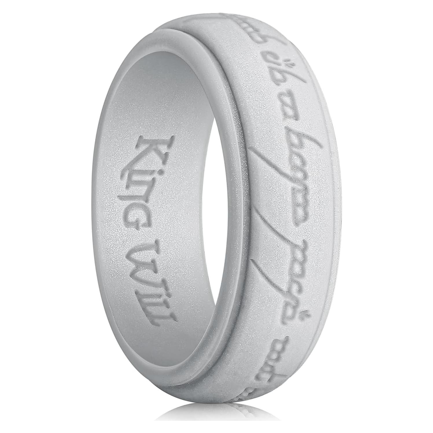 Anillo de Silicona King Will 8mm Plata Hipoalergénico