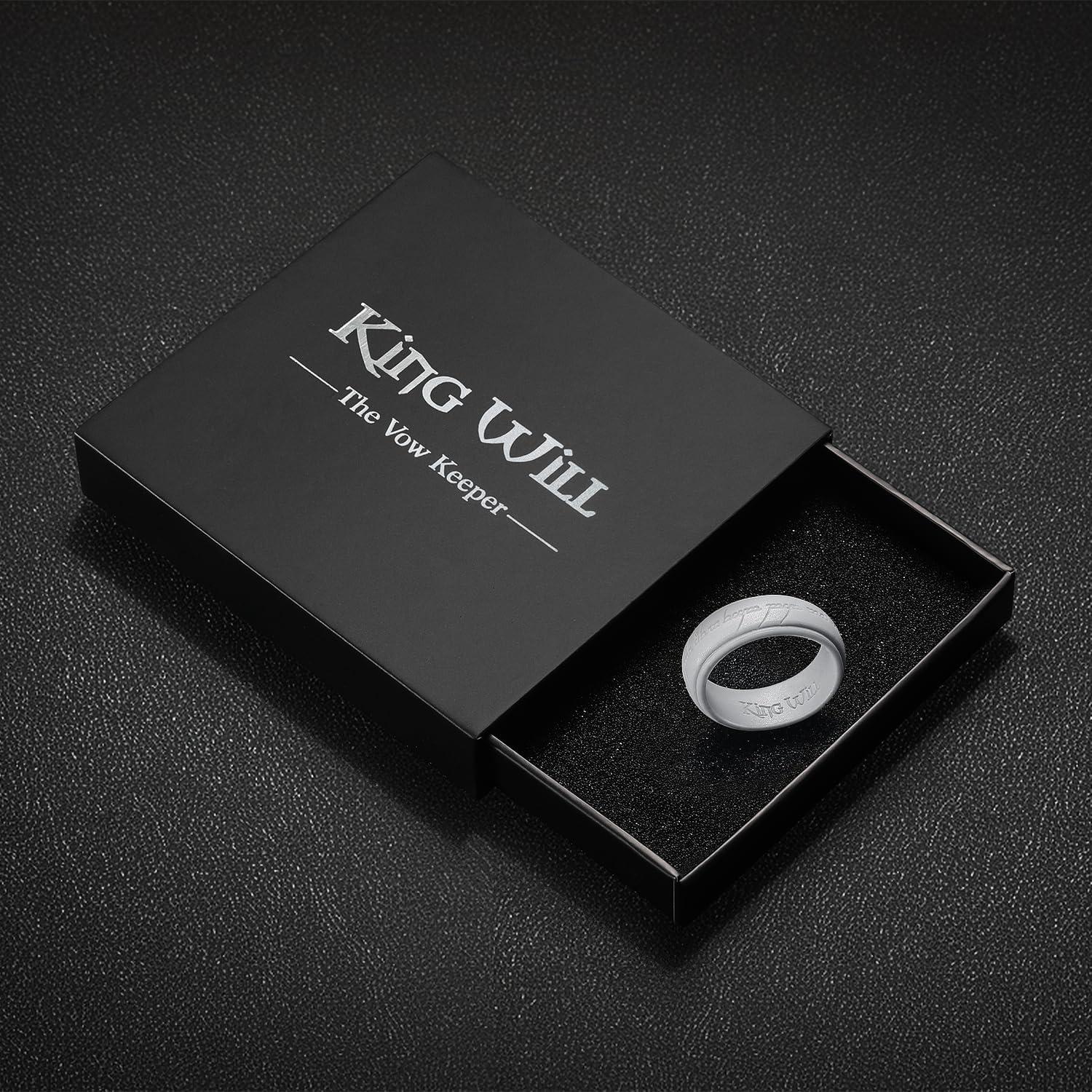 Anillo de Silicona King Will 8mm Plata Hipoalergénico