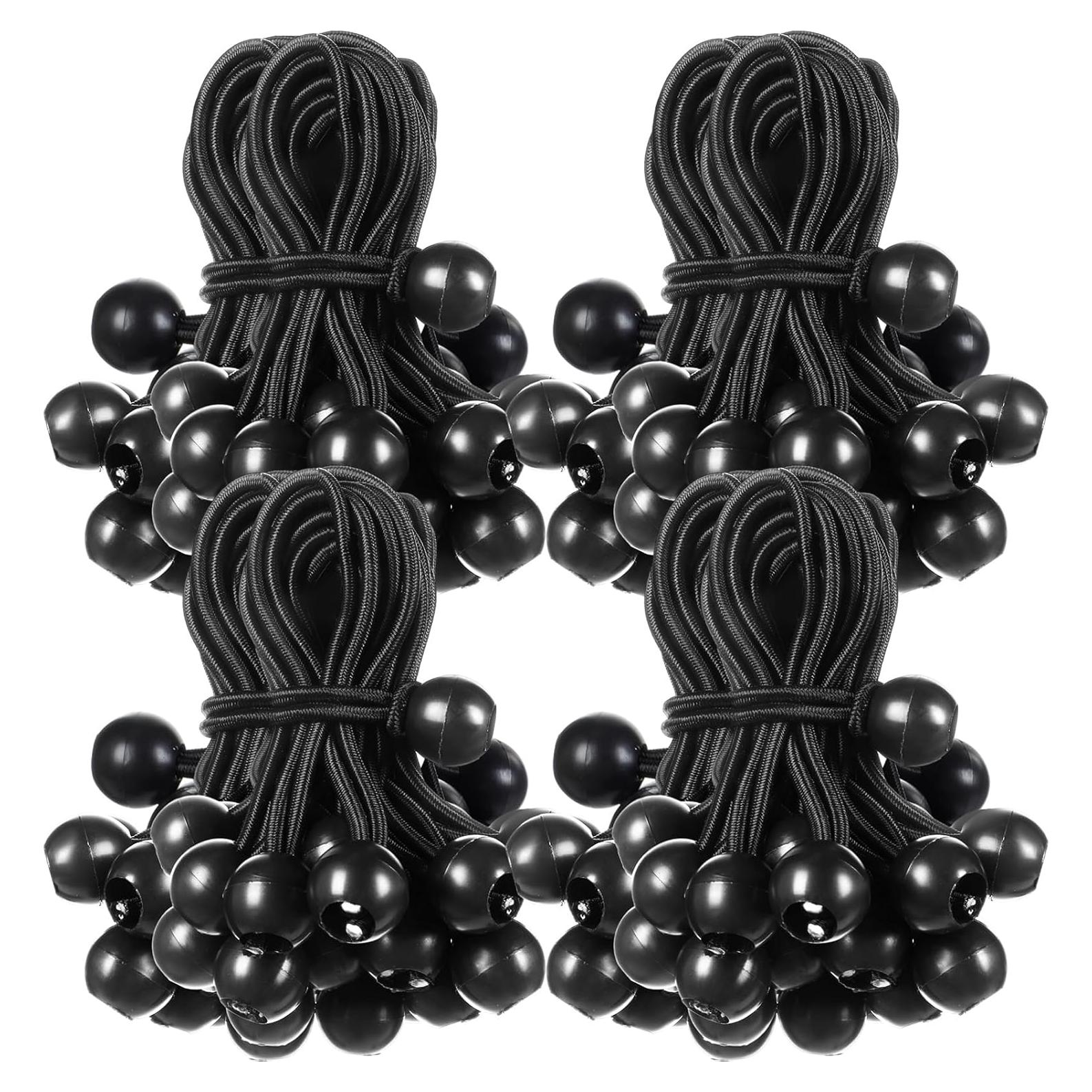 100 Cuerdas Bungee Negras 4" Wowangce Alta Resistencia