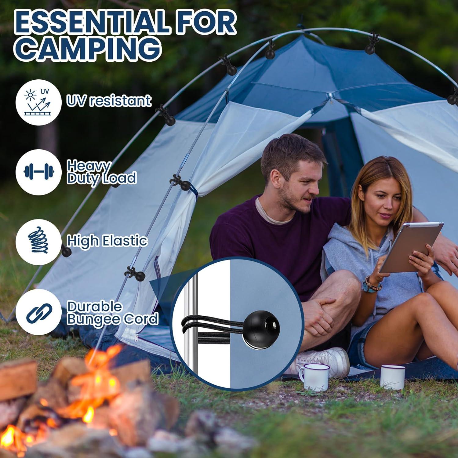 100 Cuerdas Bungee Negras 4" Wowangce Alta Resistencia