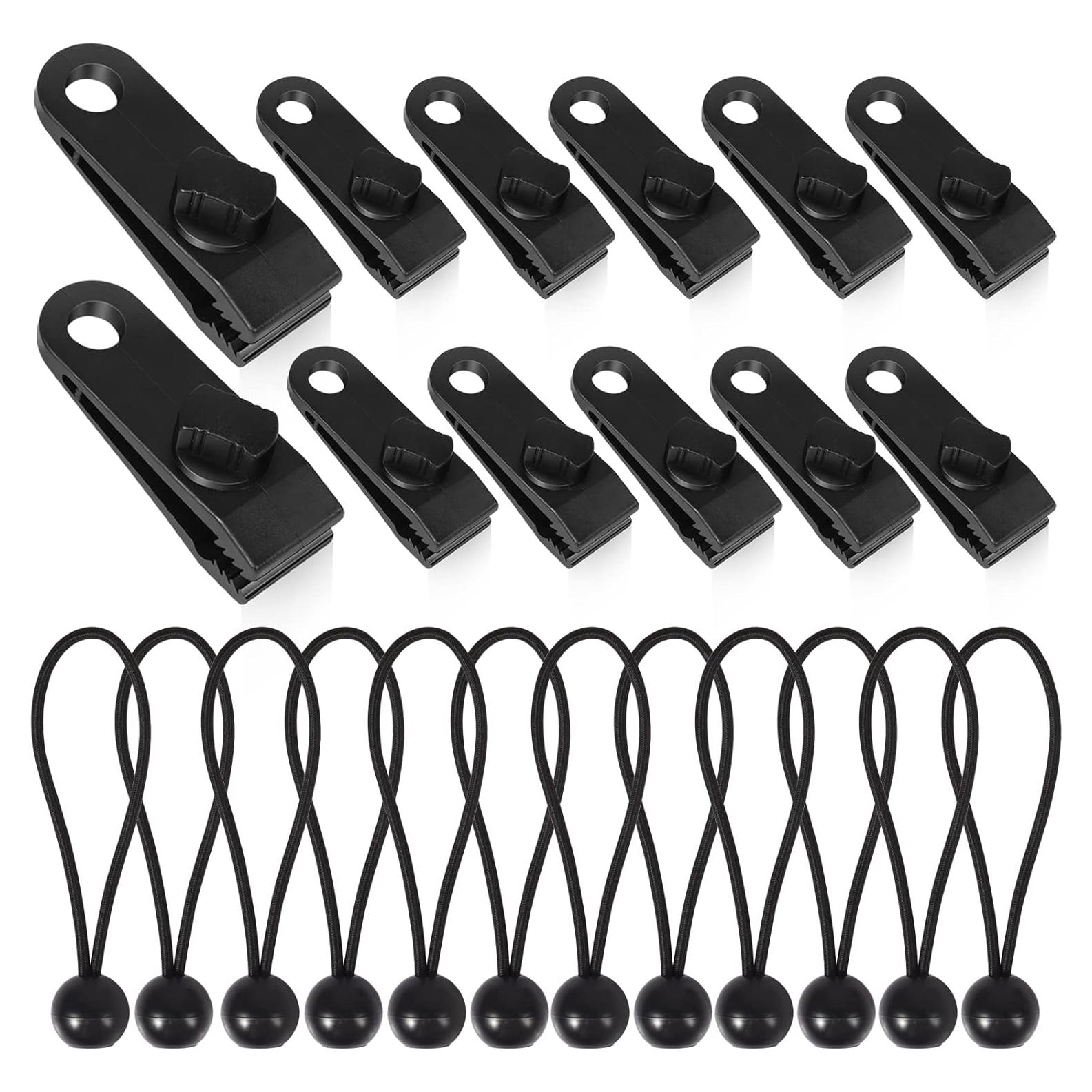 Clips de Lona 24PCS Dualshine con Agarre de Bloqueo - Impermeables
