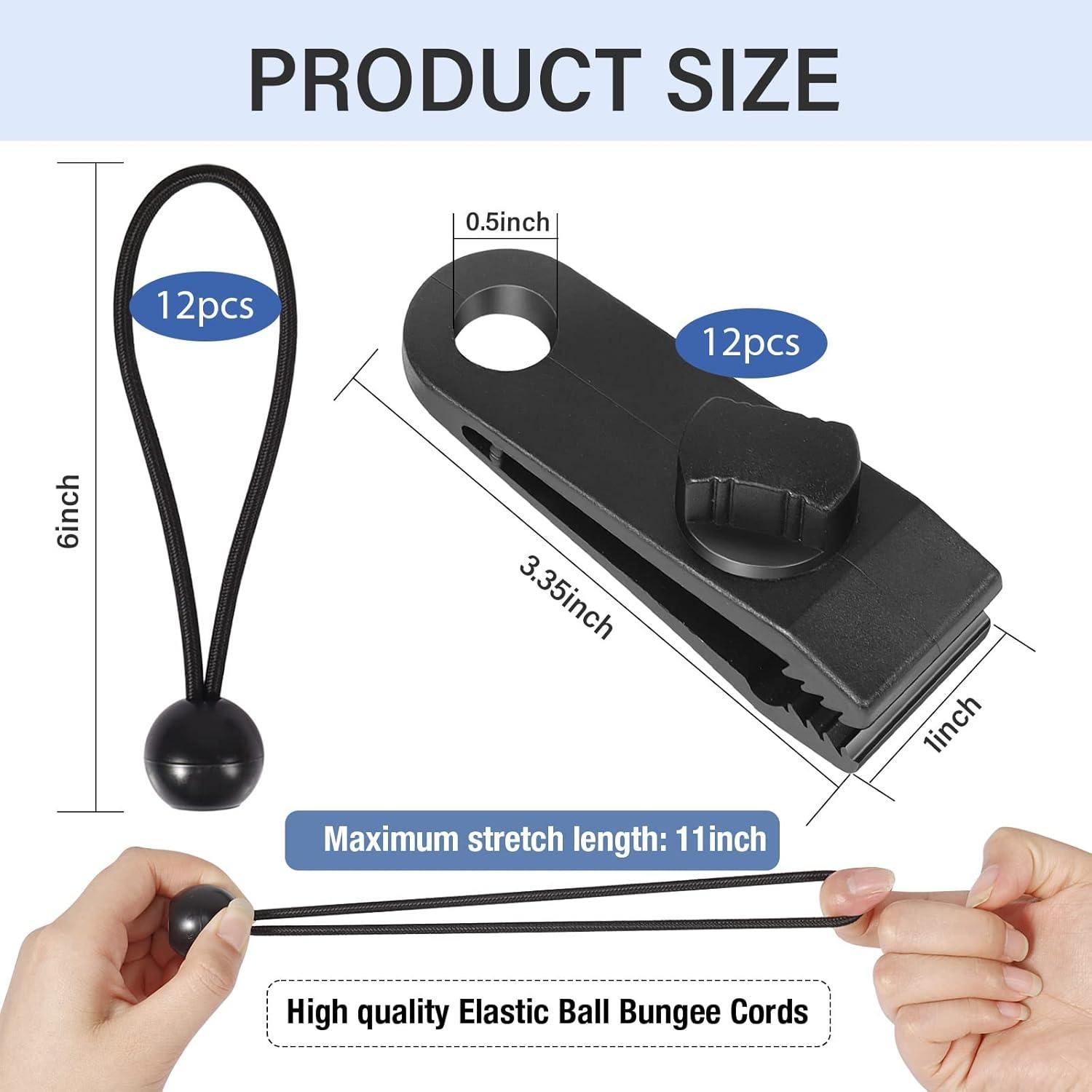 Clips de Lona 24PCS Dualshine con Agarre de Bloqueo - Impermeables