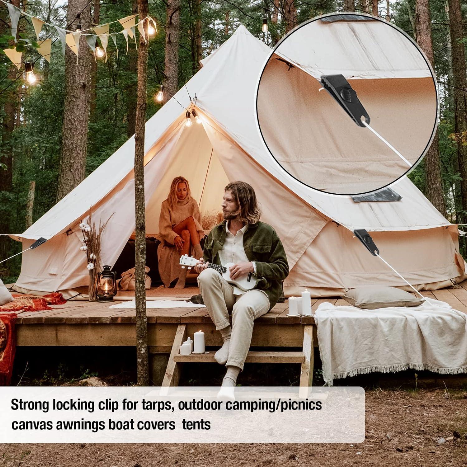 Clips de Lona 24PCS Dualshine con Agarre de Bloqueo - Impermeables