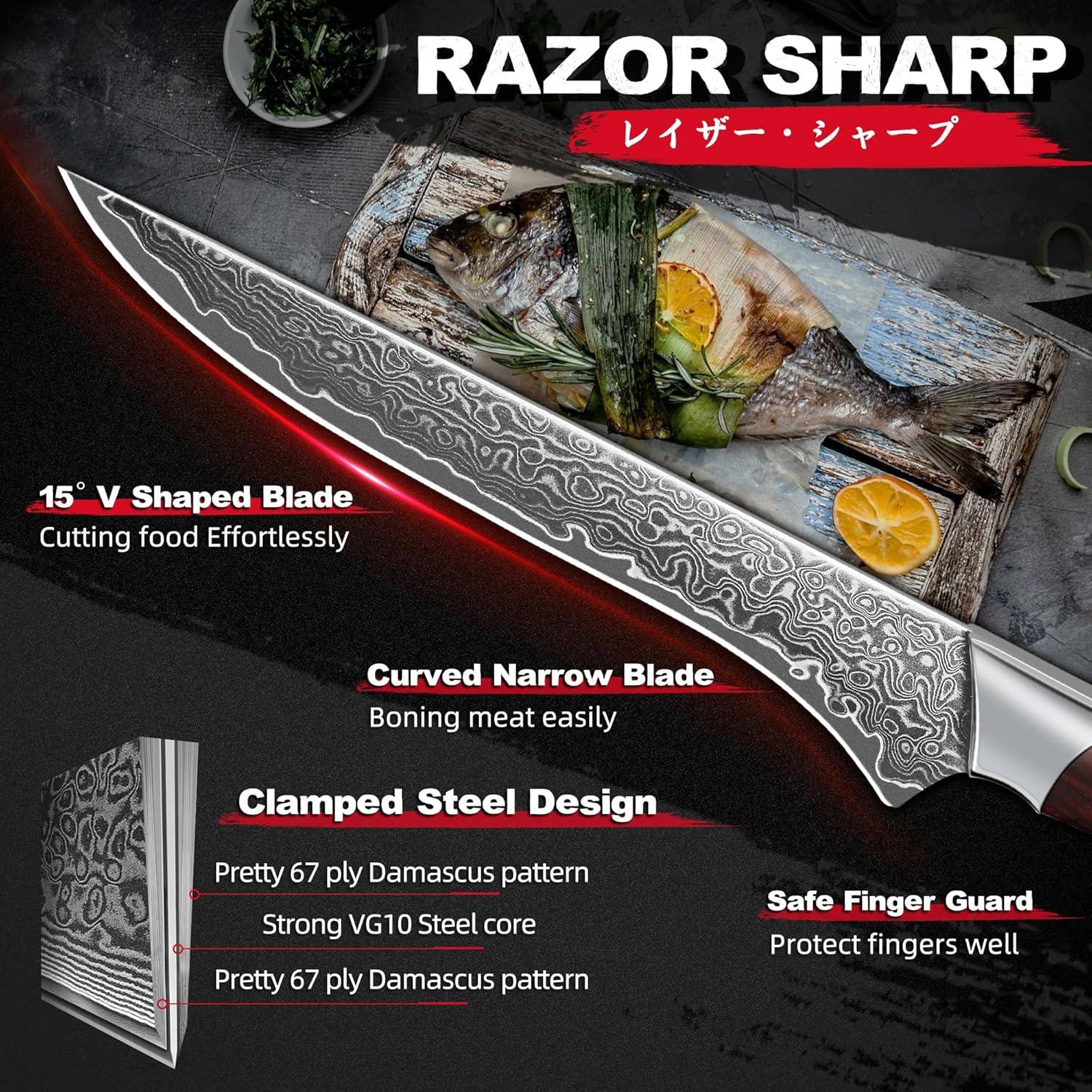 Cuchillo de Deshuesar Dream Reach 15 cm Acero VG10 Damasco