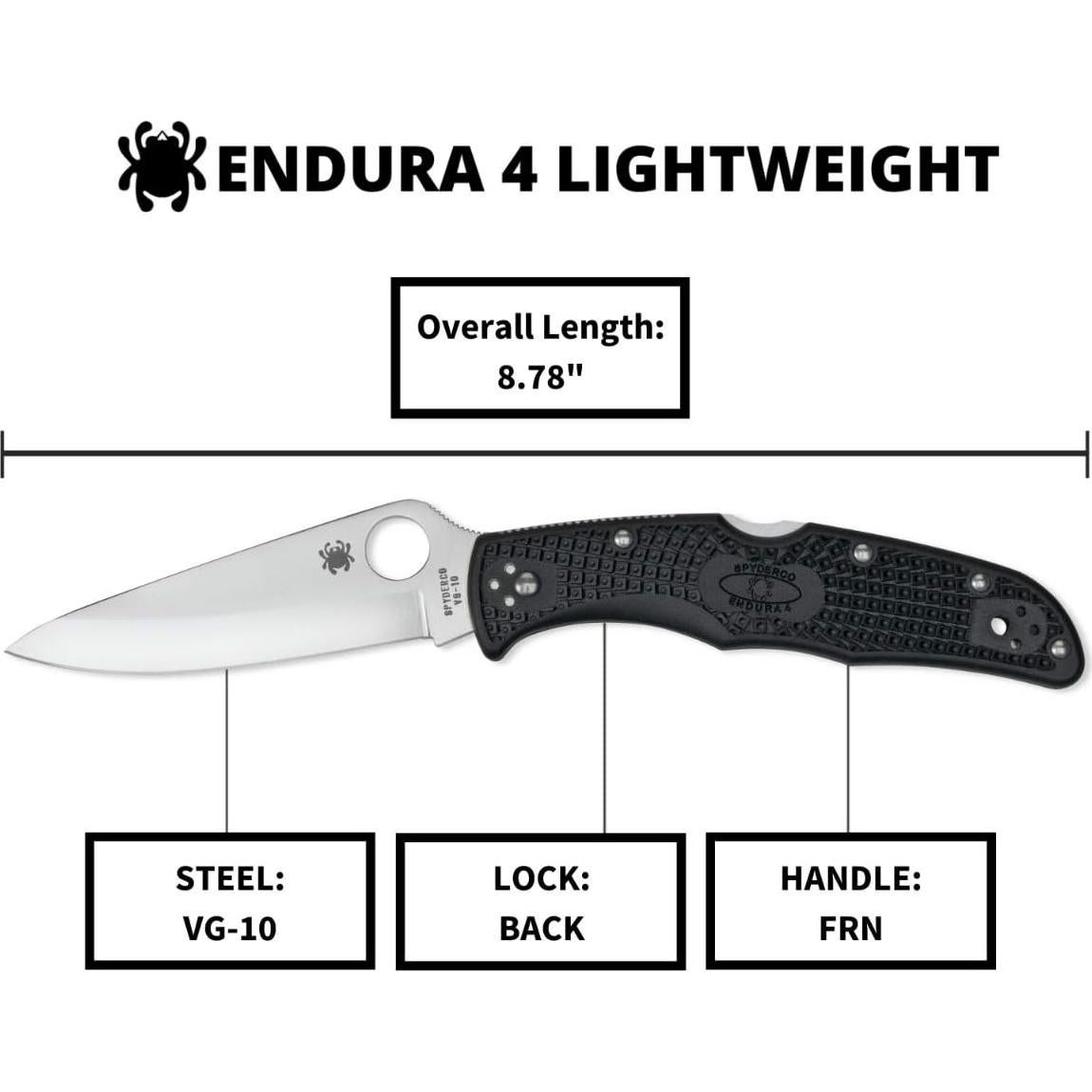 Cuchillo Plegable Spyderco Endura 4 Lightweight 9.65 cm