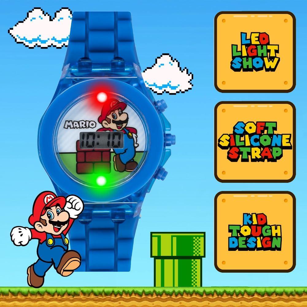 Reloj Digital LCD Super Mario Accutime con Luz LED Azul