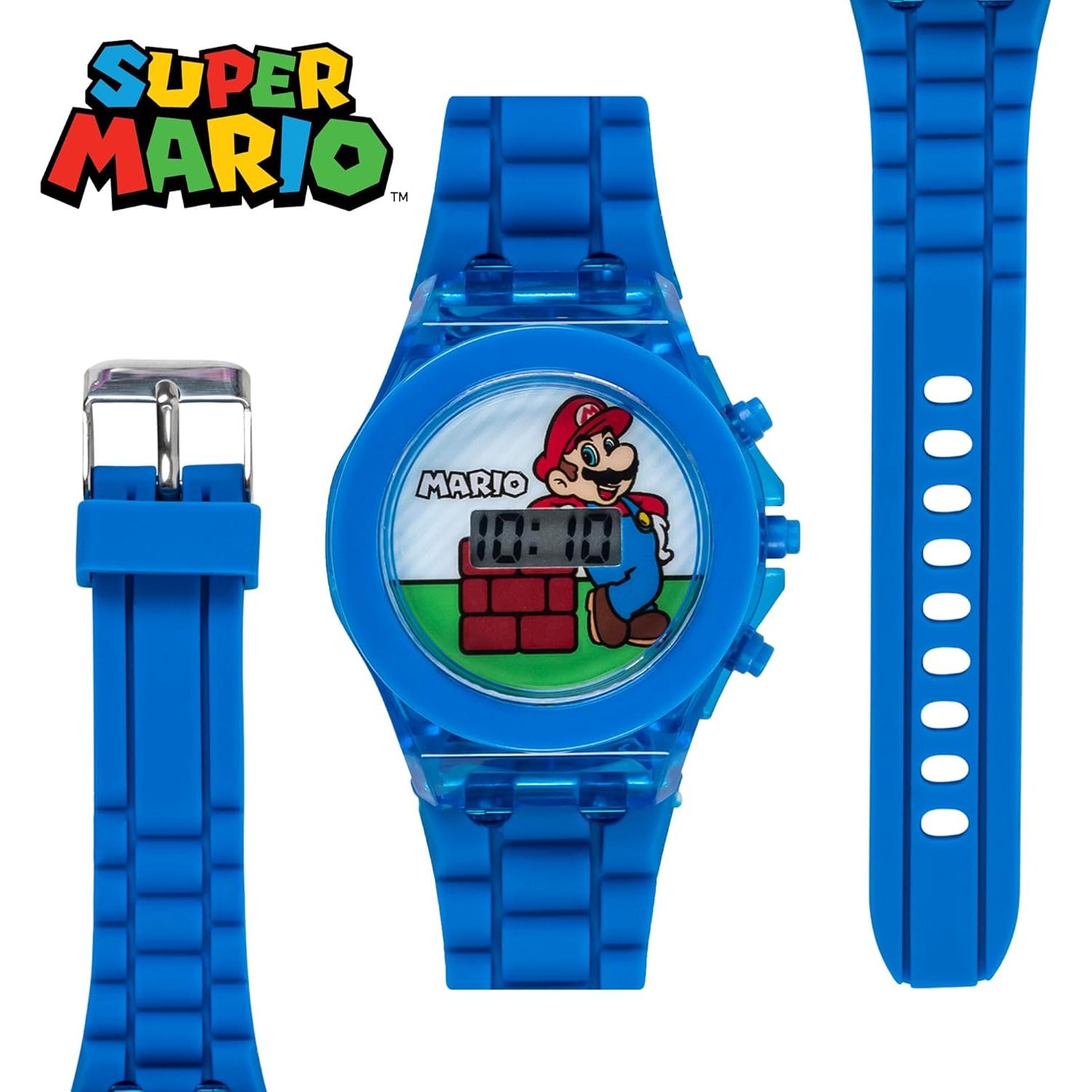 Reloj Digital LCD Super Mario Accutime con Luz LED Azul