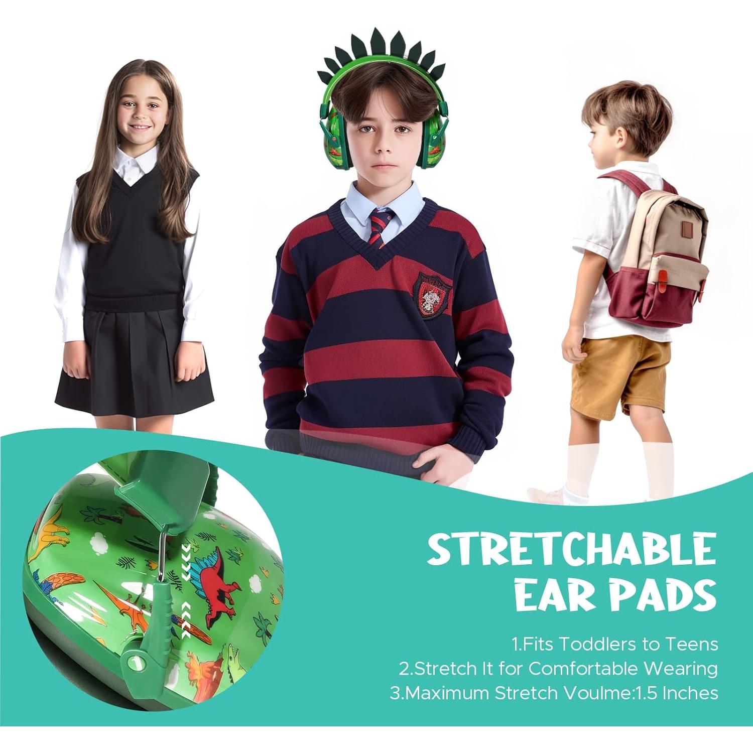 Auriculares Homicozy para Niños Dinosaurio 3D - Reducción de Ruido