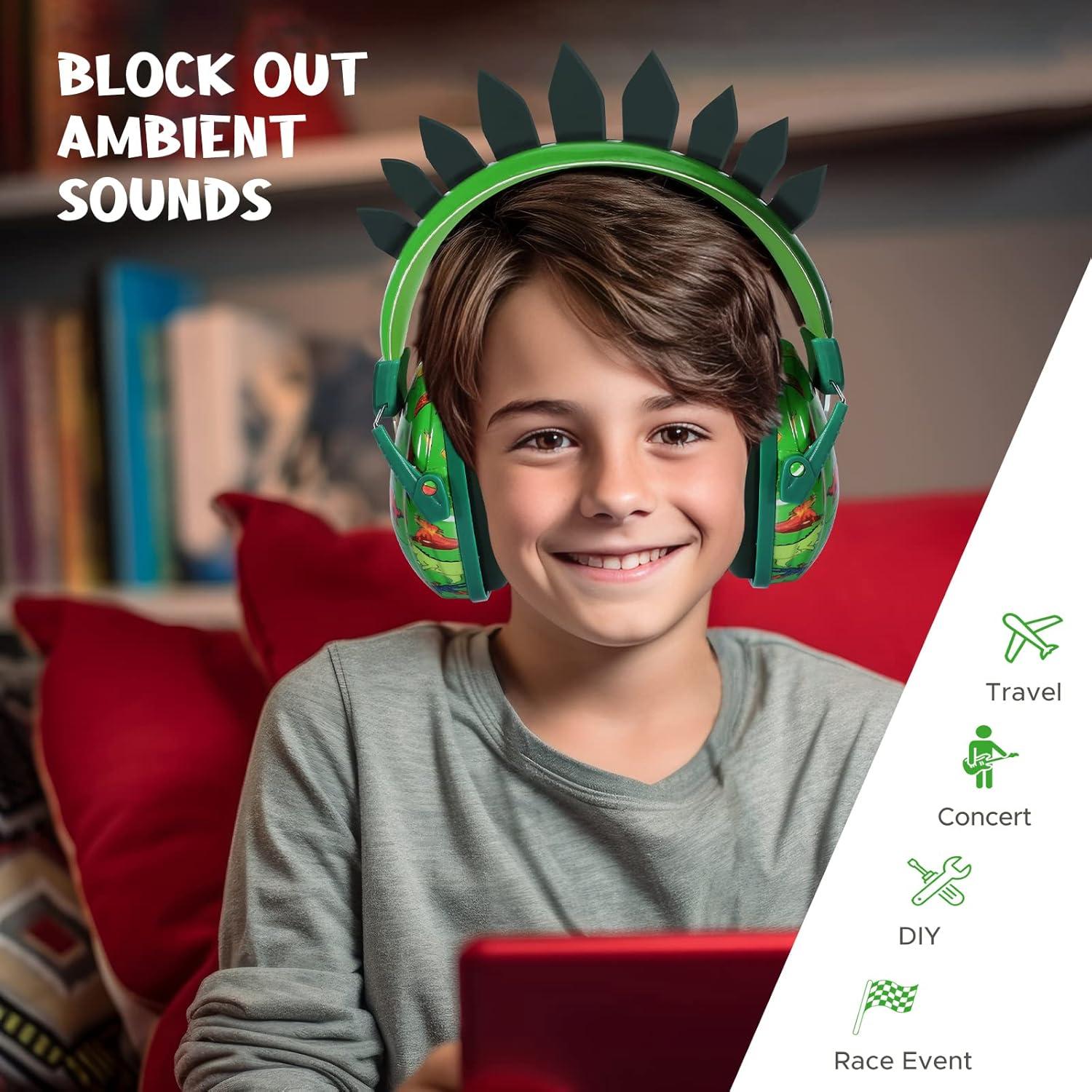 Auriculares Homicozy para Niños Dinosaurio 3D - Reducción de Ruido